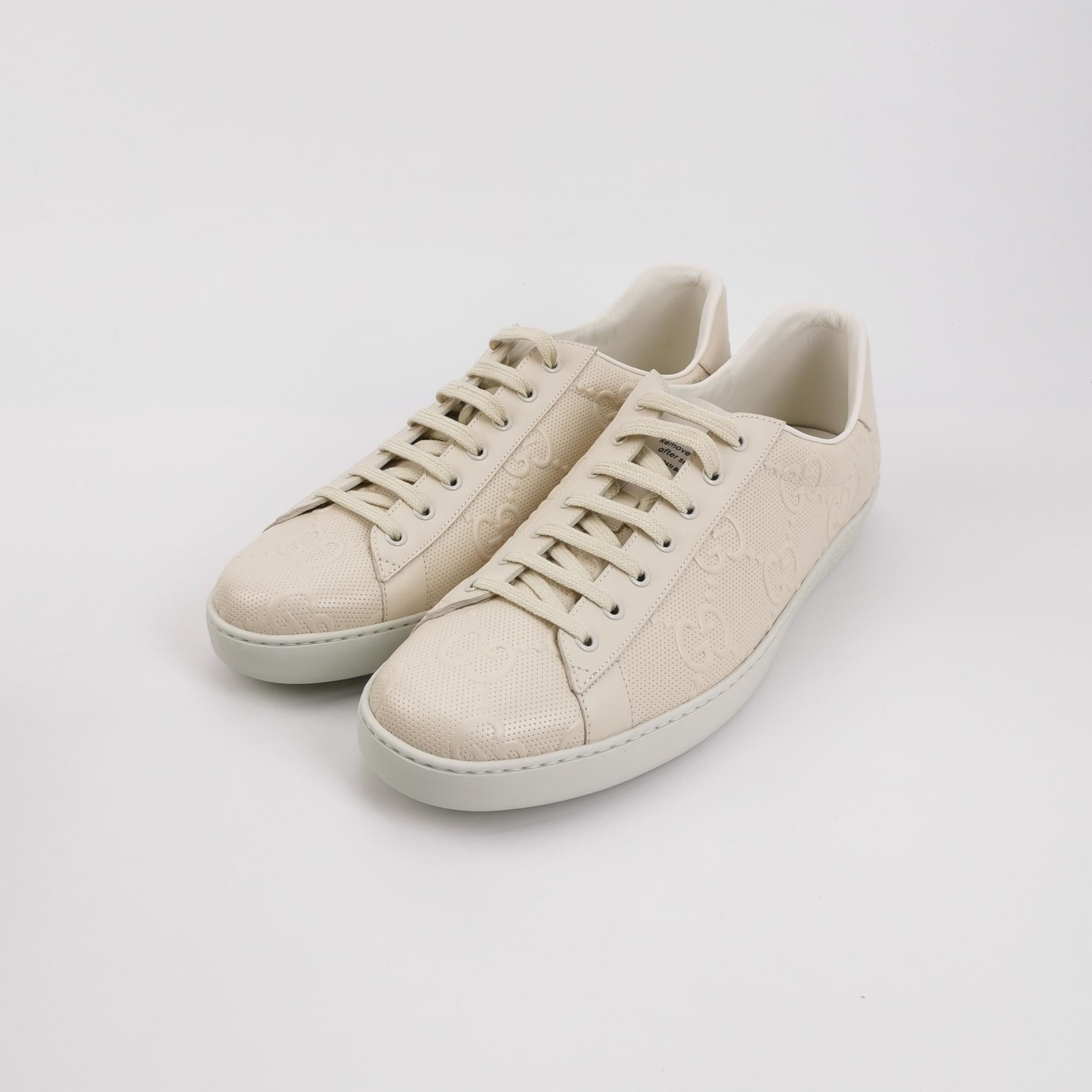 Gucci Gucci GG Perforated Leather Ace Sneakers 48 Size US 15 / EU 48 - 3 Thumbnail