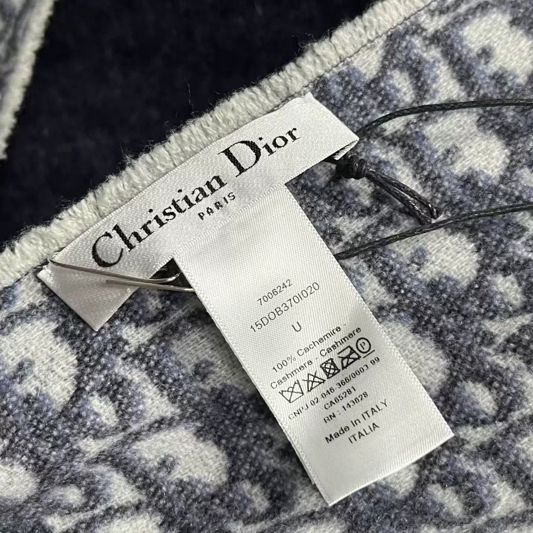 Dior Dior Retro Graphic Blue Scarf one size Men Size ONE SIZE - 2 Thumbnail