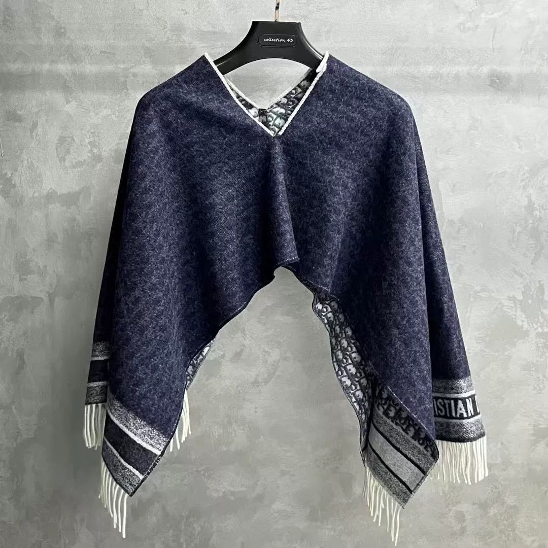 Dior Dior Retro Graphic Blue Scarf one size Men Size ONE SIZE - 4 Thumbnail