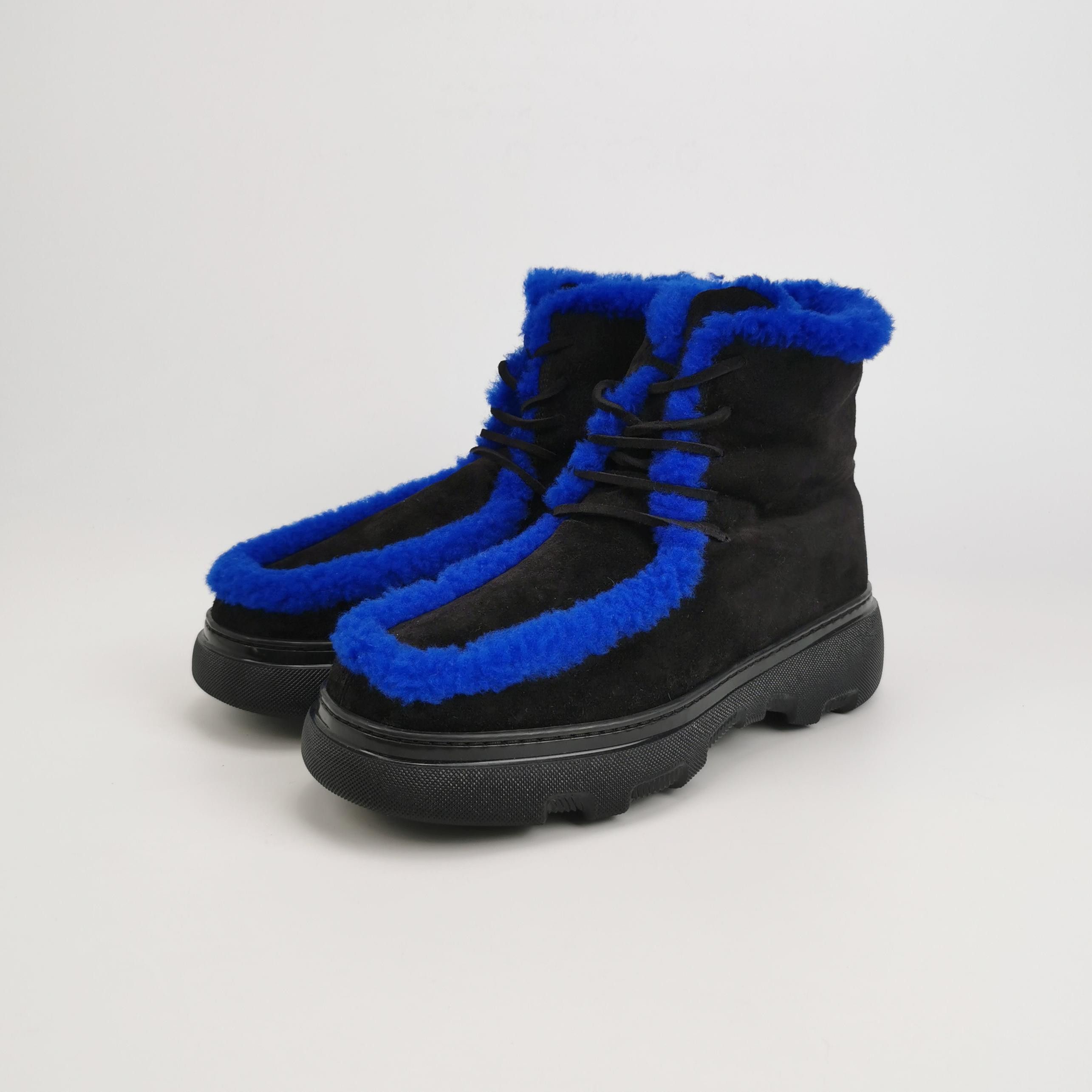 Burberry Burberry Blue Shearling Suede Creeper Boots 41 Size US 8 / EU 41 - 3 Thumbnail