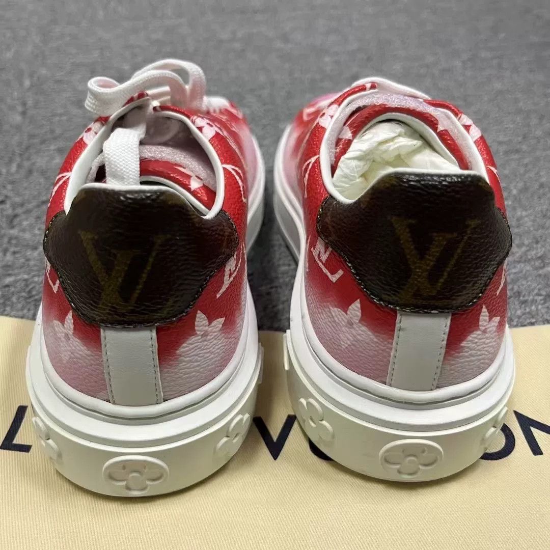 Louis Vuitton Louis Vuitton Casual Red Lowtop Sneakers us_5 Women Size US 5 / IT 35 - 3 Thumbnail