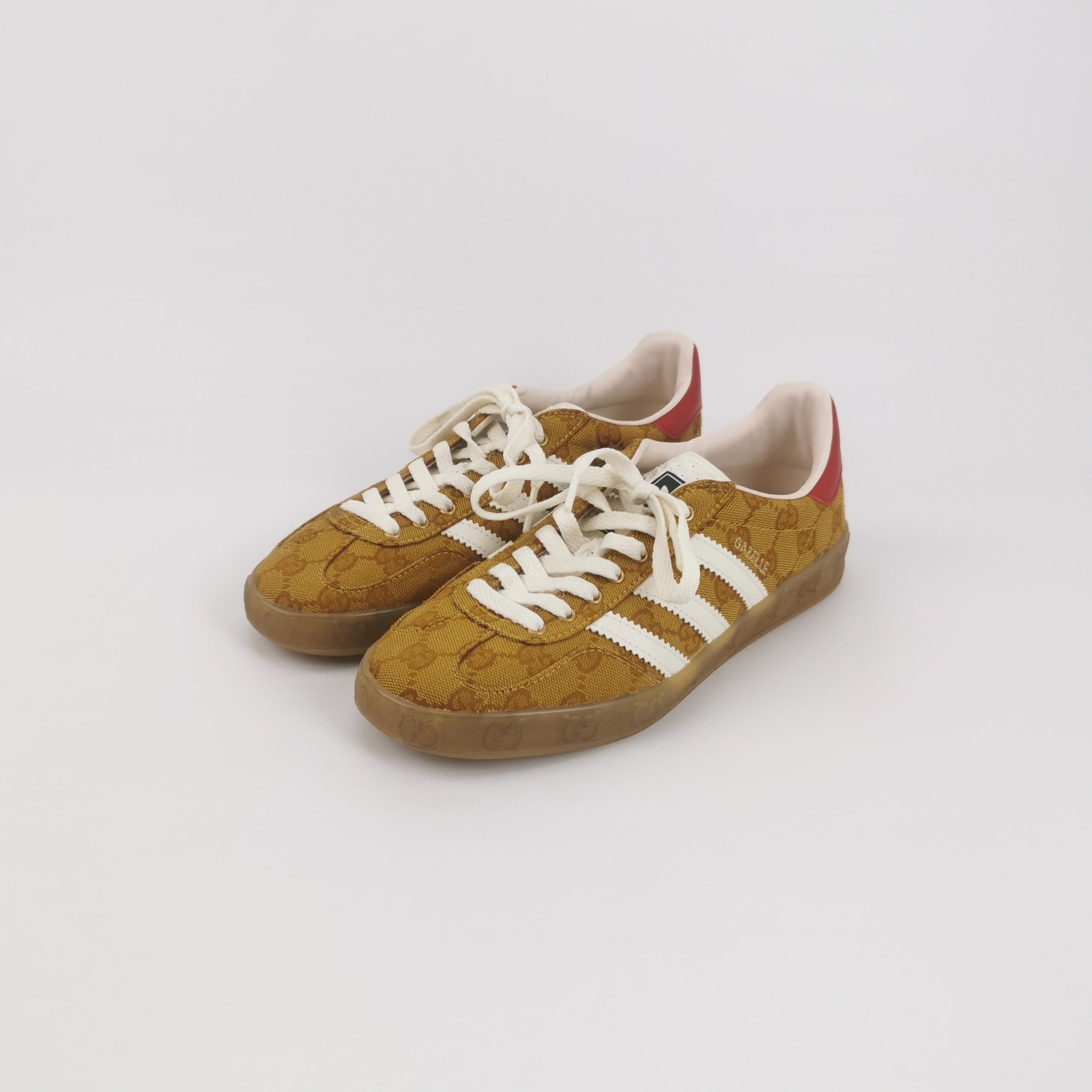 Gucci Gucci x Adidas GG Monogram Canvas Gazelle Sneakers EU 39.5 Size US 6 / EU 39 - 3 Thumbnail