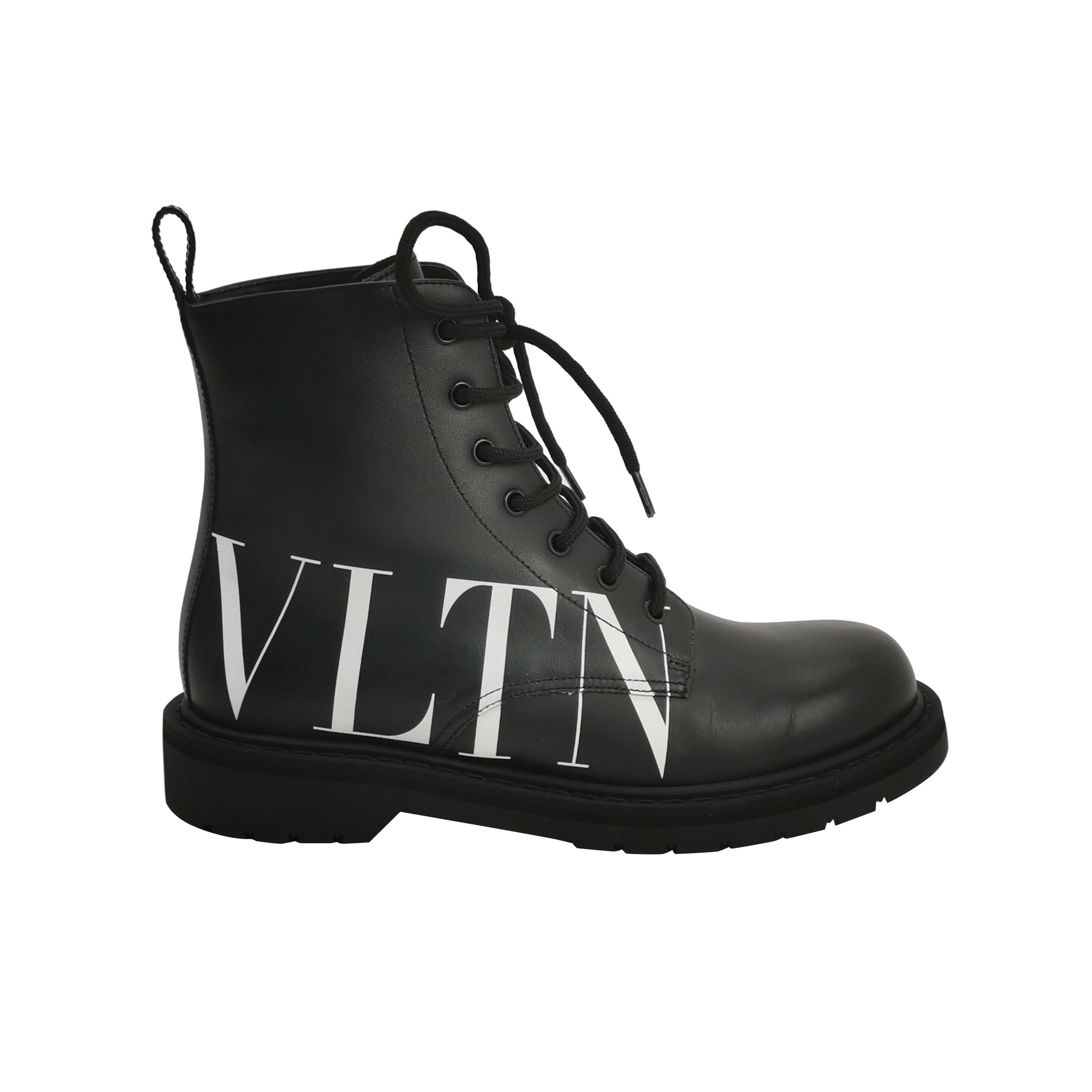 Valentino Valentino VLTN Logo Leather Combat Boots EU 41 Size US 8 / EU 41 - 2 Thumbnail