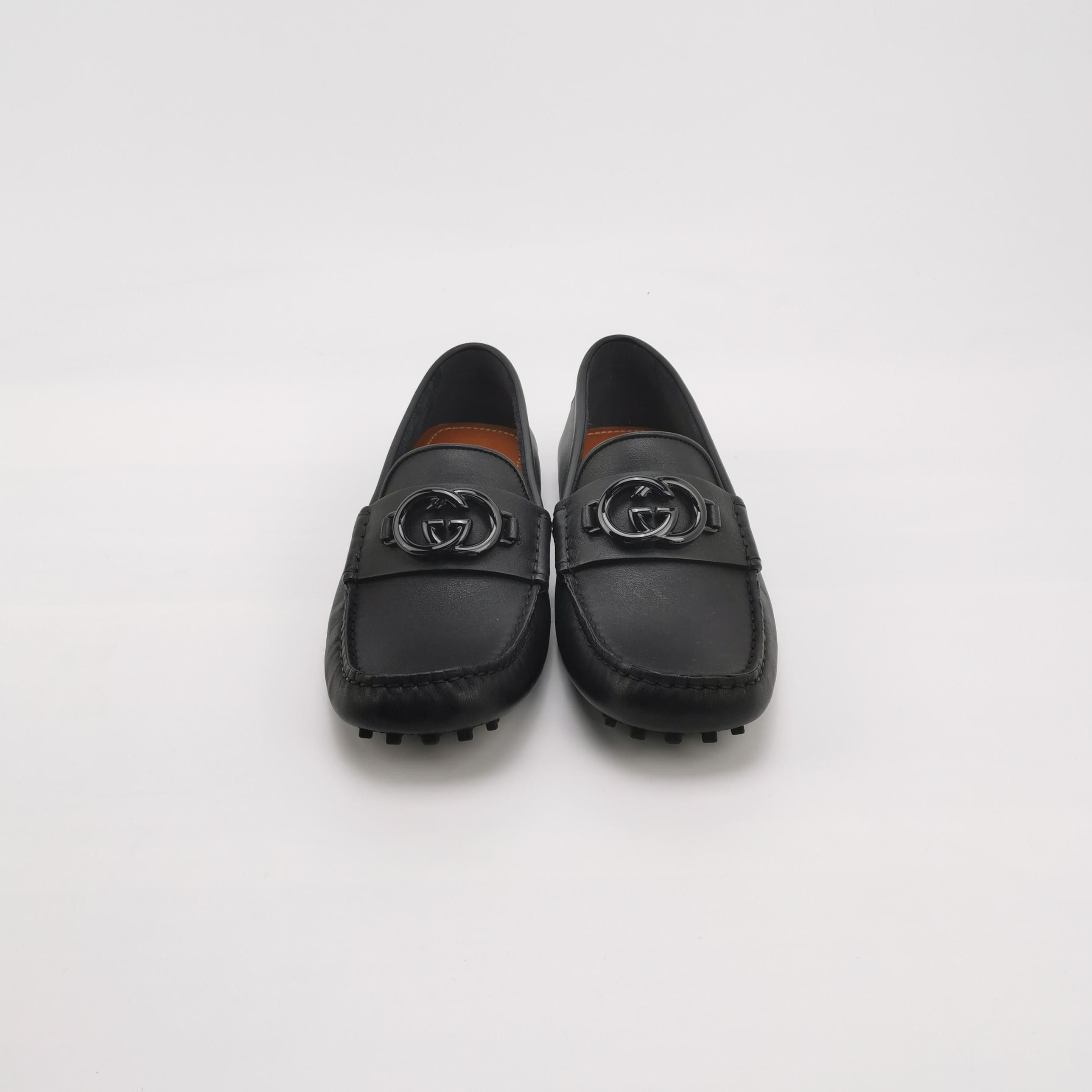 Gucci Gucci Interlocking G Leather Driver Loafers 38.5 Size US 5.5 / EU 38 - 4 Thumbnail