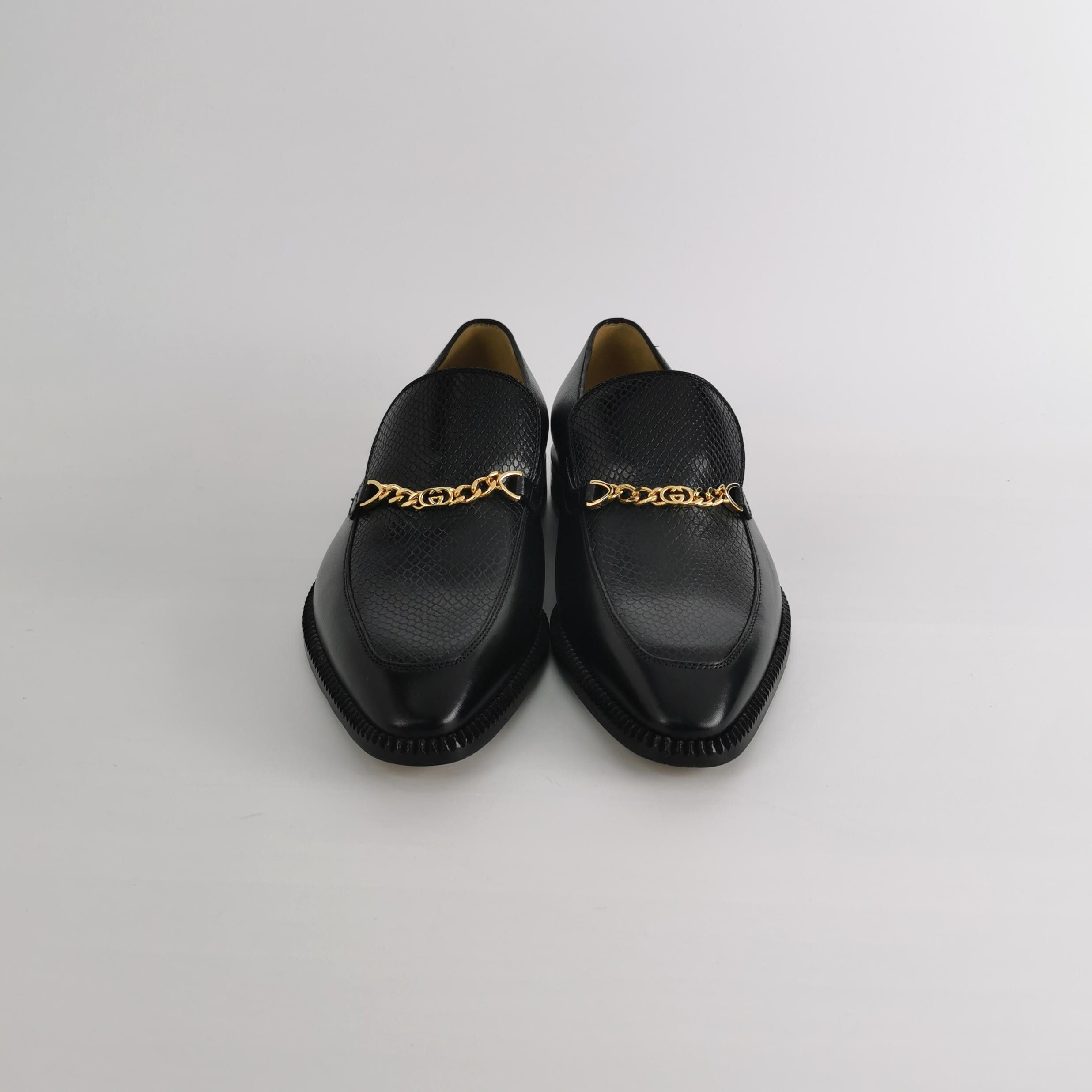 Gucci Gucci Interlocking G Chain Leather Loafers 5 Size US 6 / EU 39 - 4 Thumbnail