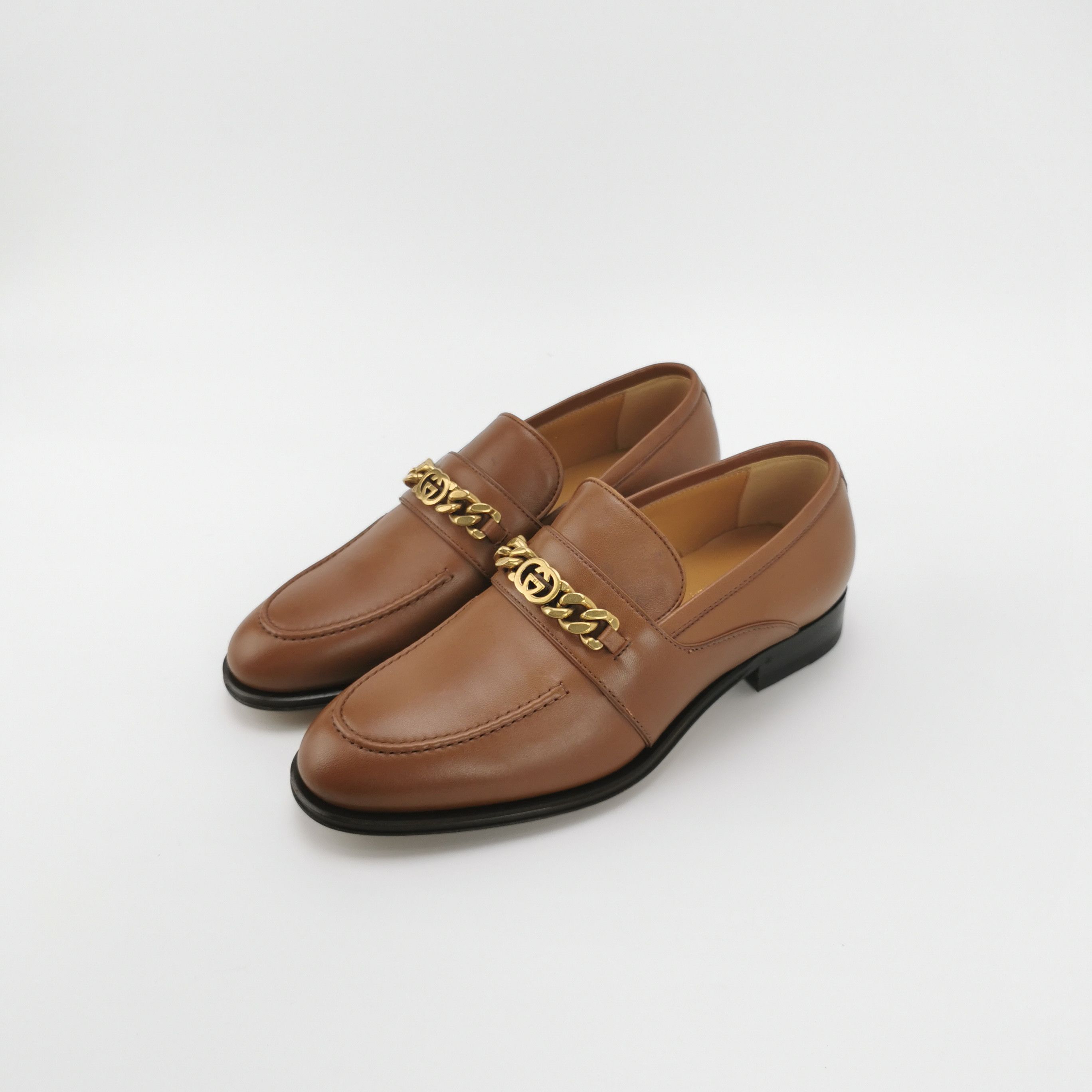 Gucci Gucci Interlocking G Chain Leather Loafers US 5.5 Size US 5.5 / EU 38 - 3 Thumbnail