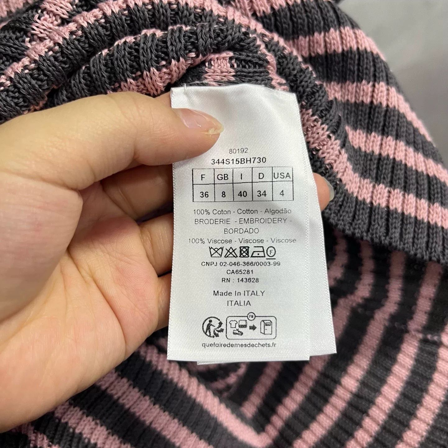 Dior Dior Knit Striped Gray Sweater XS Women Size XS / US 0-2 / IT 36-38 - 4 Thumbnail