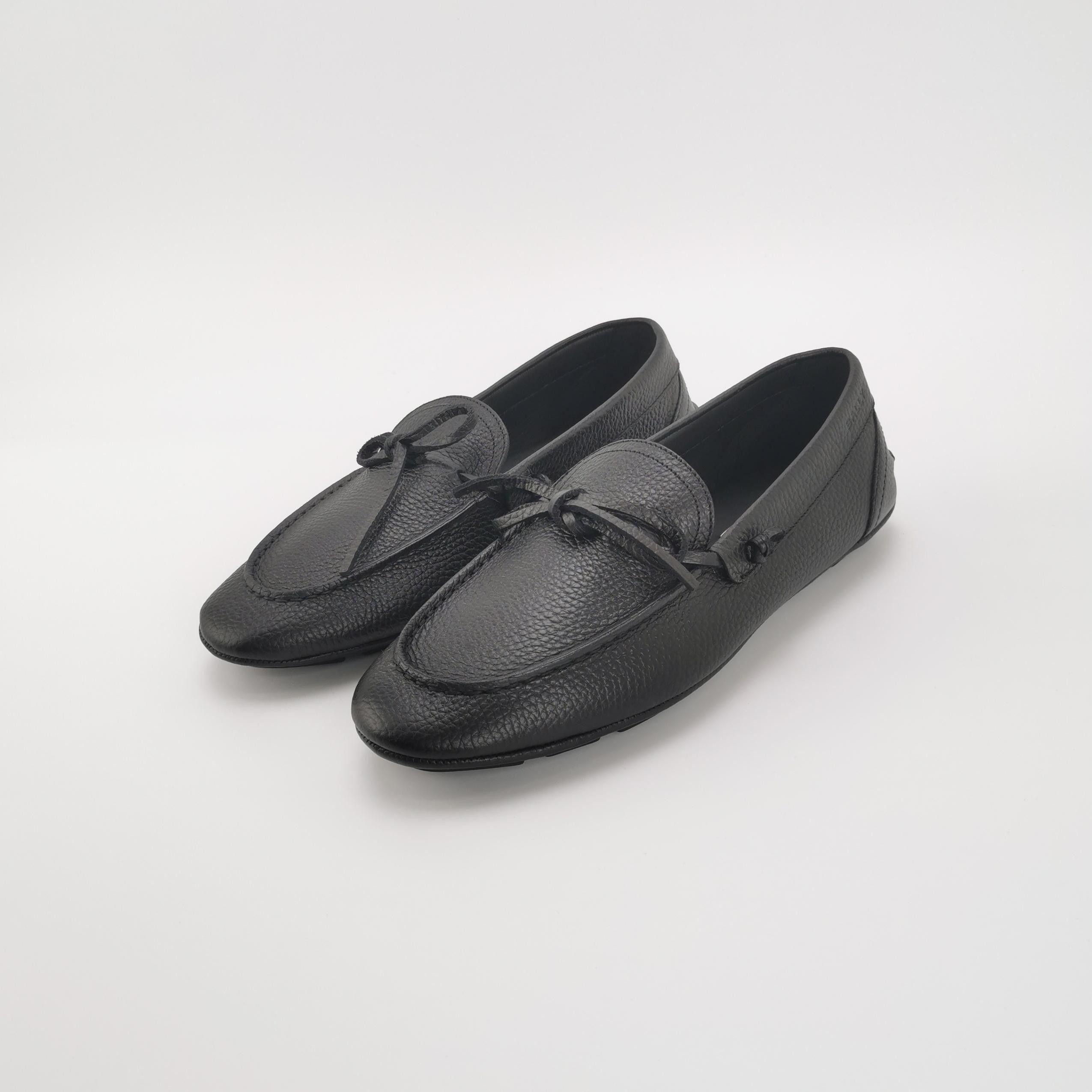 Bally Bally Pebbled Leather Tie Detail Loafers EU 39.5 Size US 6 / EU 39 - 3 Thumbnail