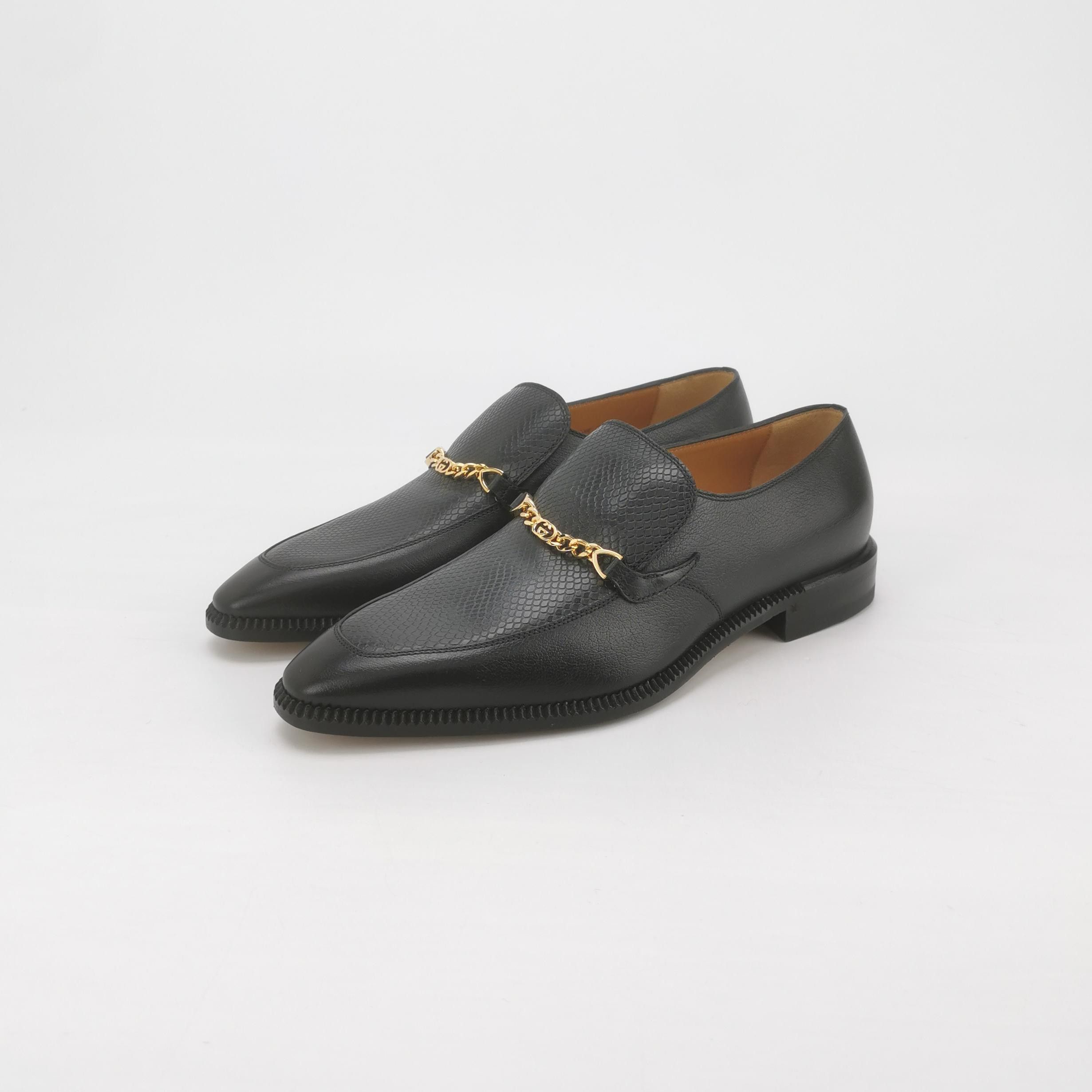 Gucci Gucci Interlocking G Chain Leather Loafers Size 7.5 Size US 7 / EU 40 - 3 Thumbnail