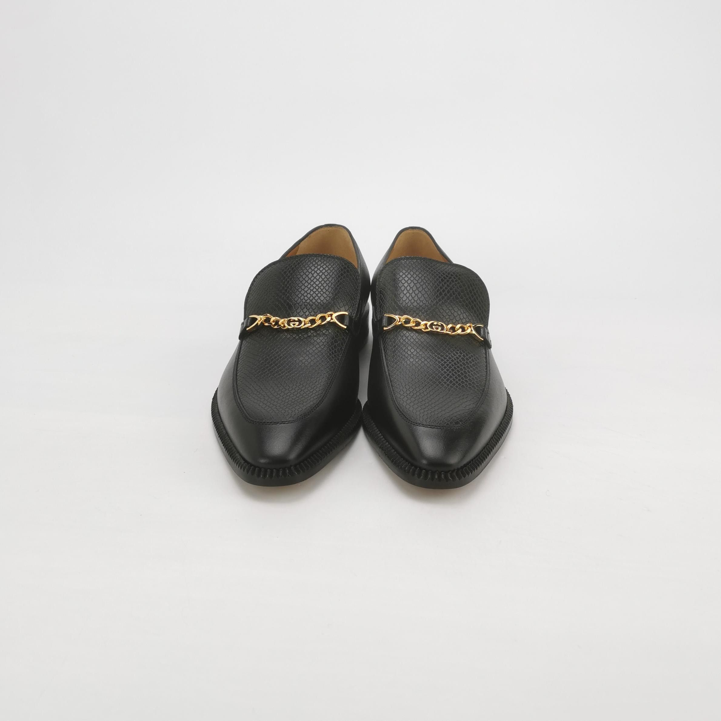 Gucci Gucci Interlocking G Chain Leather Loafers Size 7.5 Size US 7 / EU 40 - 4 Thumbnail