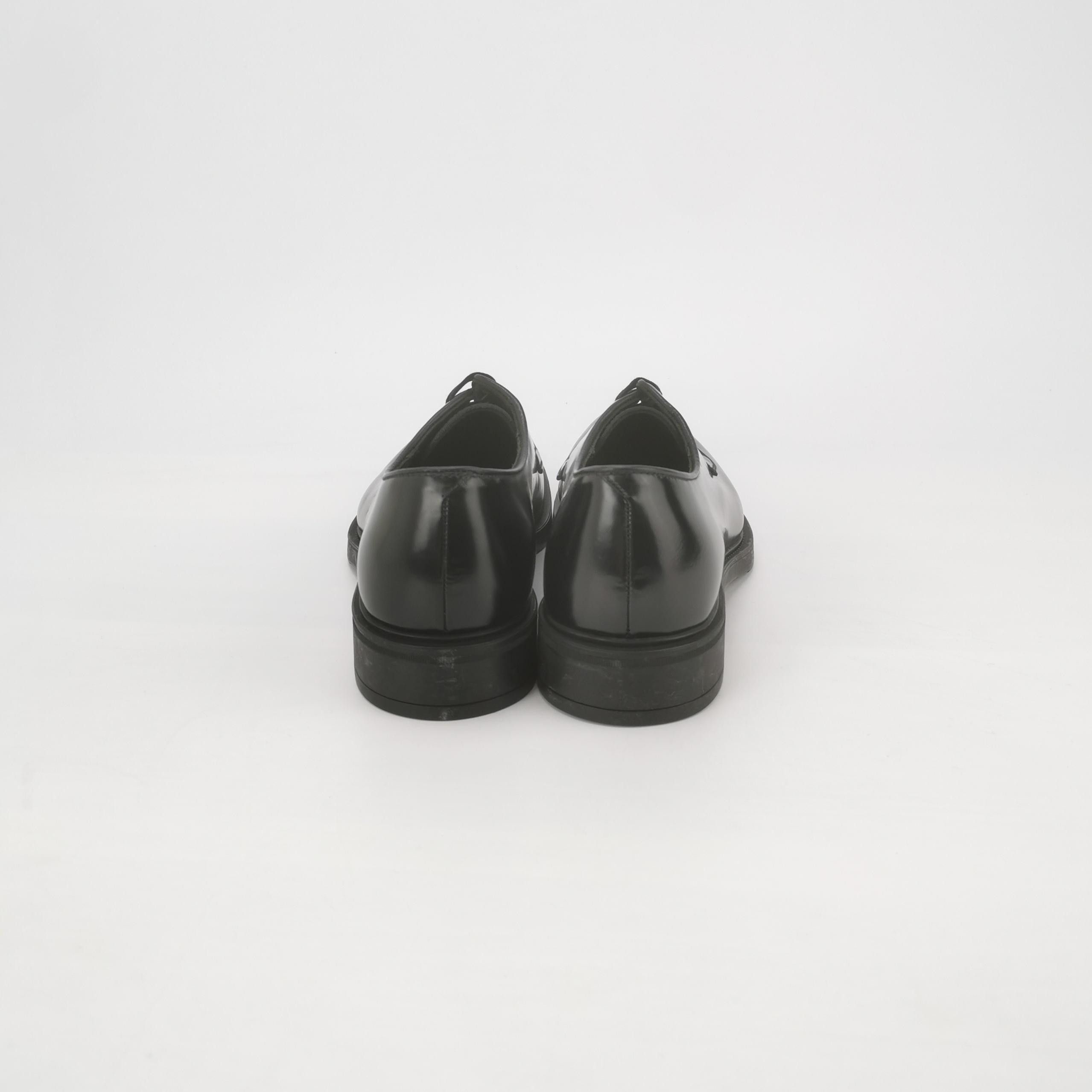 Prada Prada Black Leather Derby Shoes 40.5 Size US 7 / EU 40 - 5 Thumbnail