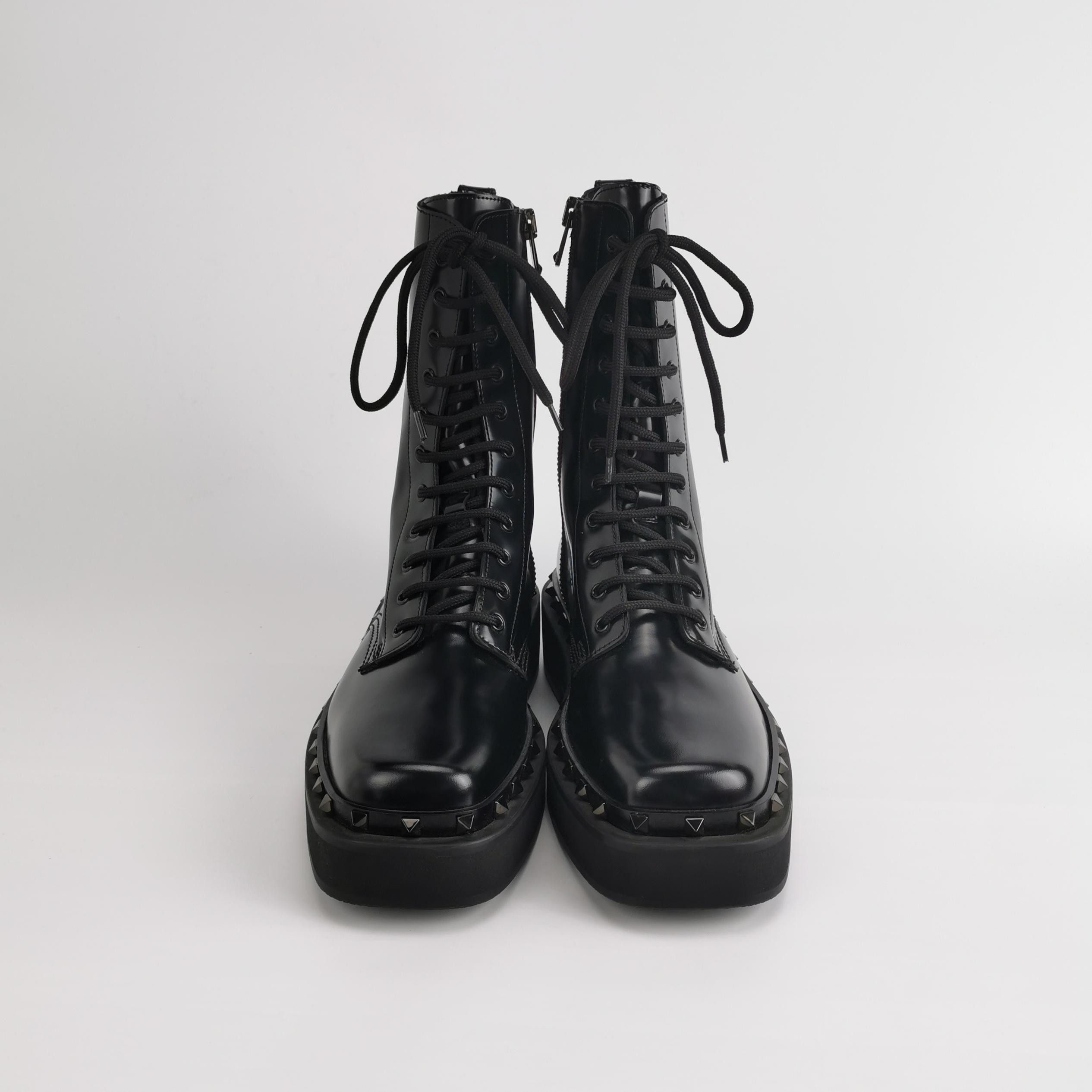 Valentino Valentino Rockstud Leather Combat Boots Size 43 Size US 10 / EU 43 - 4 Thumbnail
