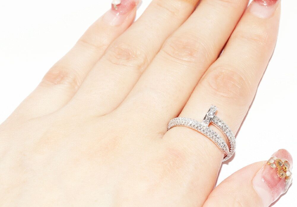 Cartier Cartier Cartier Juste un Clou Au750 White Gold Diamond Ring Size 13 Precious Metal Ring N47487 DUTY FREE for USA Size ONE SIZE - 6 Thumbnail