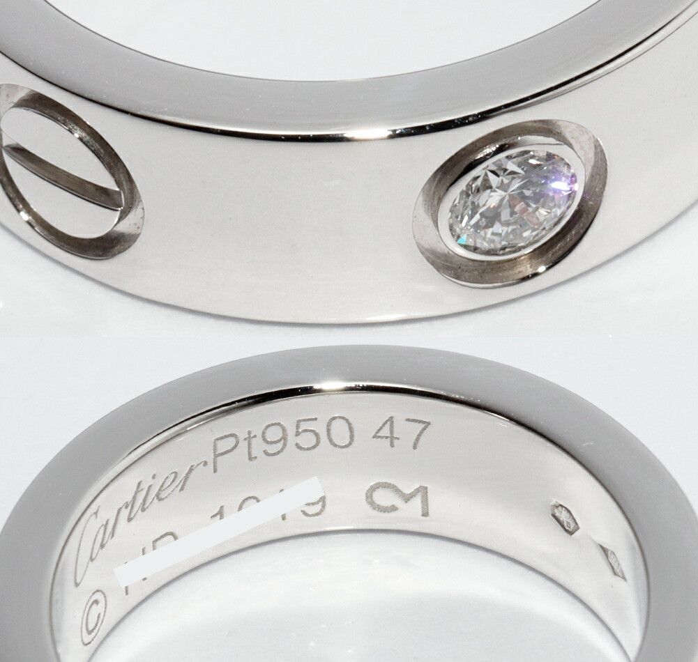 Cartier Cartier Cartier Love Pt950 Diamond Ring Size 47 Precious Metal Ring B40467 DUTY FREE for USA Size ONE SIZE - 5 Thumbnail