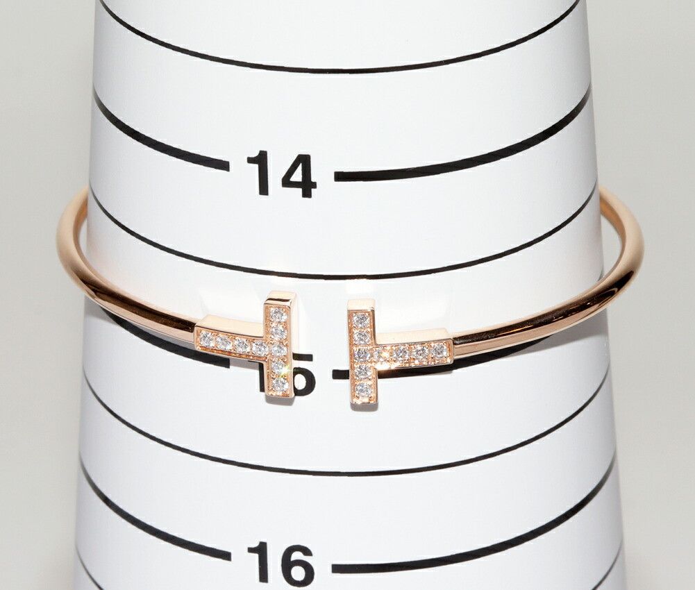 Tiffany & Co. Tiffany & Co. Tiffany & Co. T Wire Au750 Pink Gold Diamond Bracelet Precious Metal Bracelet DUTY FREE for USA Size ONE SIZE - 2 Thumbnail