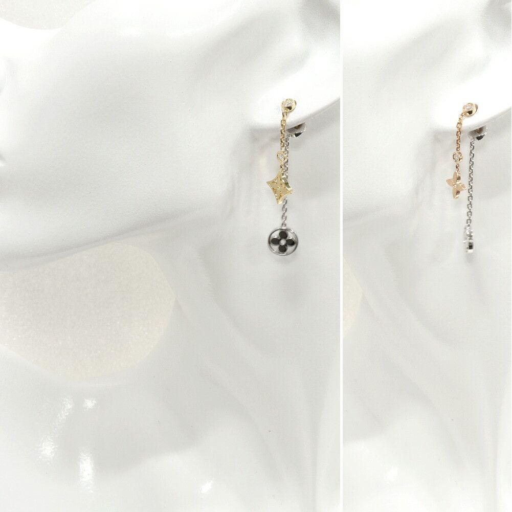 Louis Vuitton Louis Vuitton Louis Vuitton Monogram Idylle Au750 Three Gold Diamond Earrings Precious Metal Earrings Q96413 DUTY FREE for USA Size ONE SIZE - 2 Thumbnail