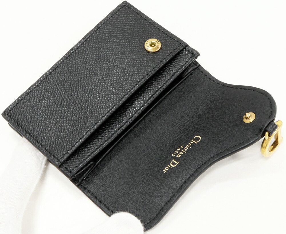 Dior Dior Dior Saddle Bloom Grained Calfskin Card Holder Leather Business card case S5611CBAA_M900 DUTY FREE for USA Size ONE SIZE - 3 Thumbnail