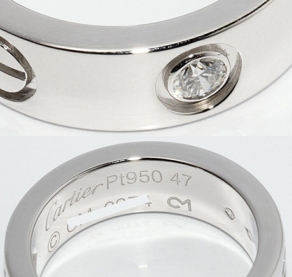 Cartier Cartier Cartier Love Pt950 Diamond Ring Size 47 Precious Metal Ring B40467 DUTY FREE for USA Size ONE SIZE - 5 Thumbnail