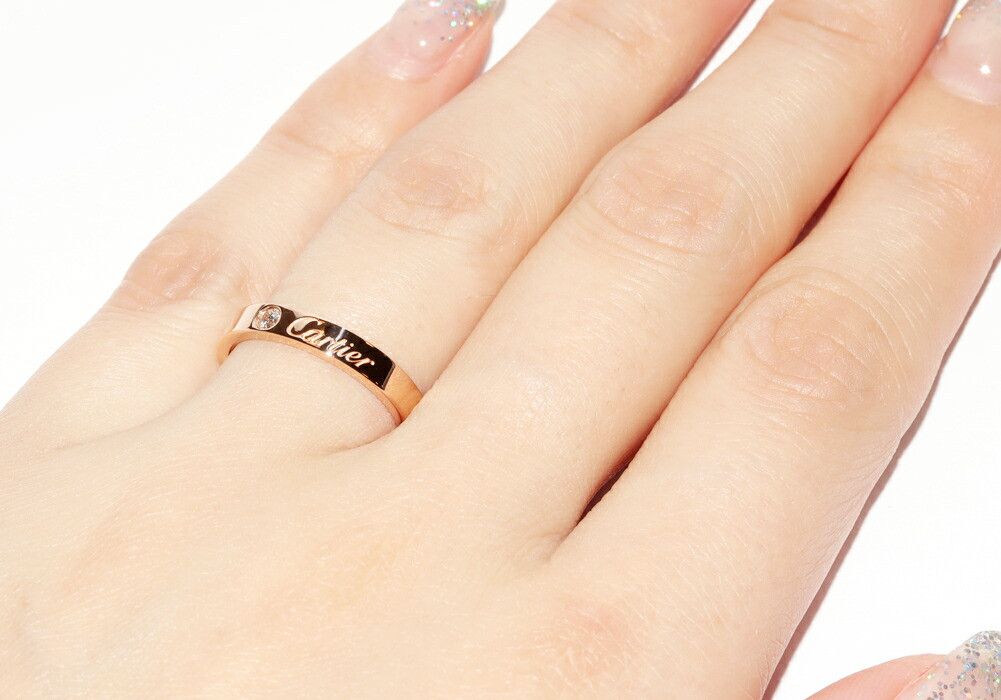 Cartier Cartier Cartier C de Cartier Engraved Au750 Pink Gold Diamond Ring Size 49 Precious Metal Ring B40864 DUTY FREE for USA Size ONE SIZE - 6 Thumbnail