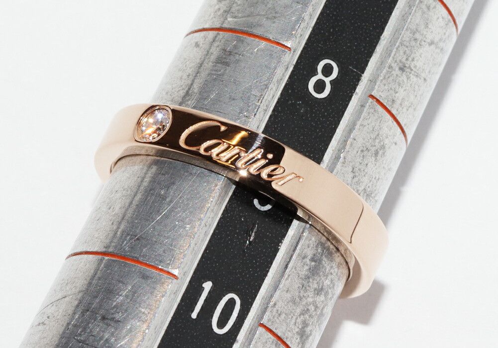 Cartier Cartier Cartier C de Cartier Engraved Au750 Pink Gold Diamond Ring Size 49 Precious Metal Ring B40864 DUTY FREE for USA Size ONE SIZE - 2 Thumbnail