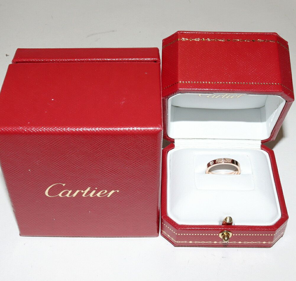 Cartier Cartier Cartier C de Cartier Engraved Au750 Pink Gold Diamond Ring Size 49 Precious Metal Ring B40864 DUTY FREE for USA Size ONE SIZE - 3 Thumbnail