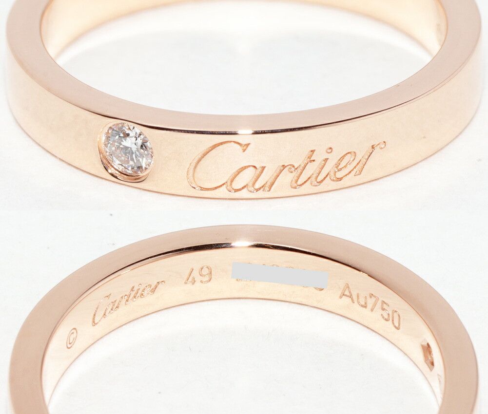 Cartier Cartier Cartier C de Cartier Engraved Au750 Pink Gold Diamond Ring Size 49 Precious Metal Ring B40864 DUTY FREE for USA Size ONE SIZE - 5 Thumbnail
