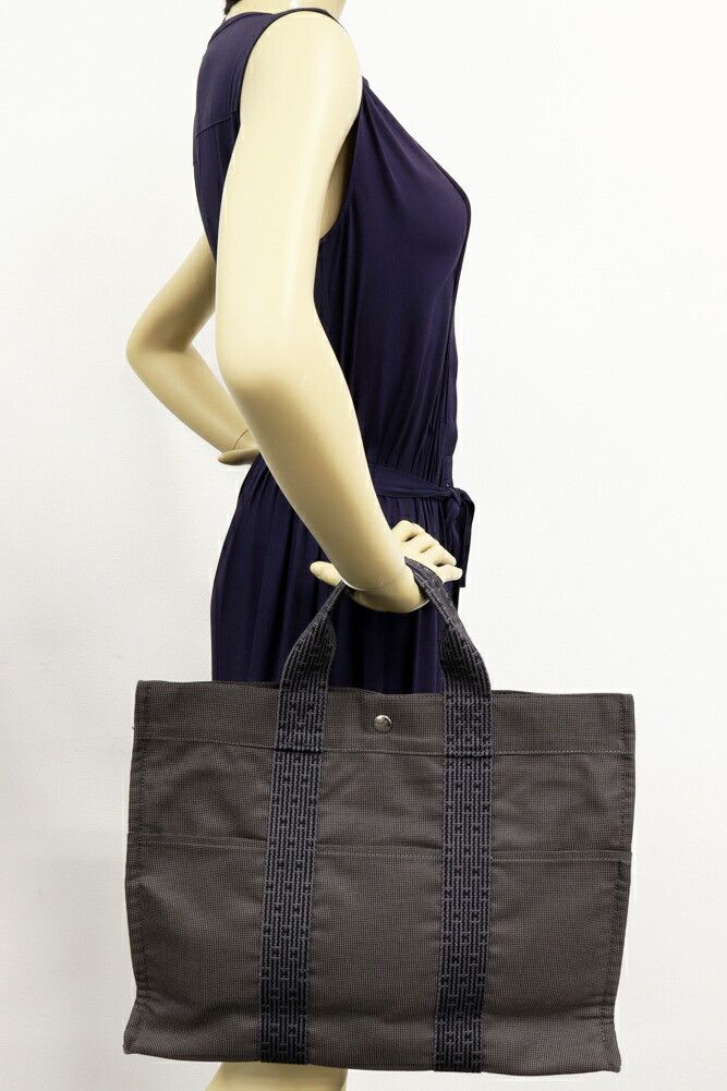 Hermes Hermes Hermes Herline Canvas Tote MM Textile Tote Bag DUTY FREE for USA Size ONE SIZE - 2 Thumbnail