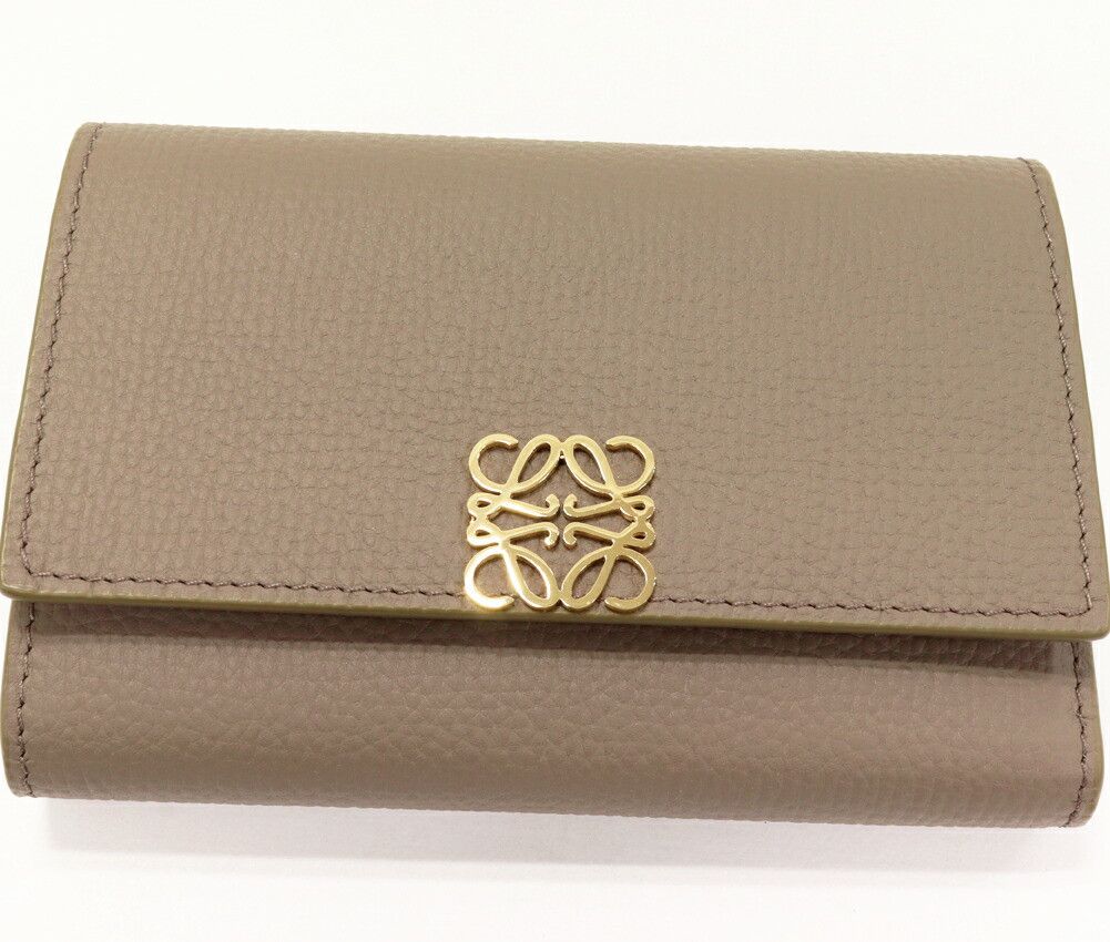 Loewe Loewe Loewe Anagram Vertical Wallet Pebble Grain Calf Trifold Wallet Leather Short Wallet C821S33X12 DUTY FREE for USA Size ONE SIZE - 5 Thumbnail