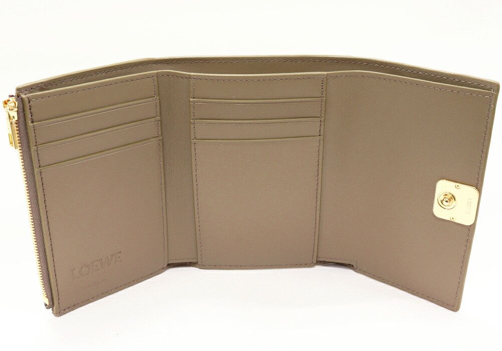 Loewe Loewe Loewe Anagram Vertical Wallet Pebble Grain Calf Trifold Wallet Leather Short Wallet C821S33X12 DUTY FREE for USA Size ONE SIZE - 3 Thumbnail