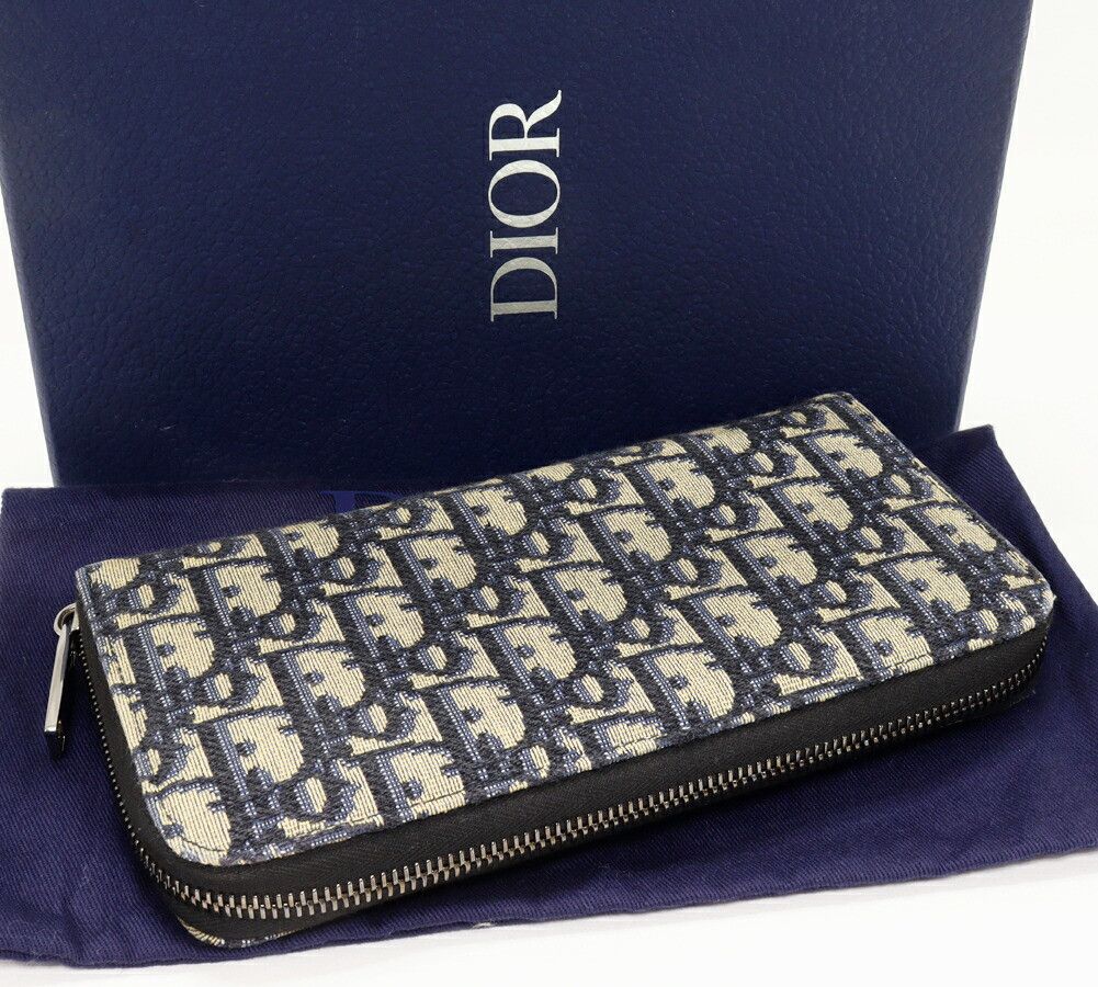 Dior Dior Dior Oblique Jacquard Canvas Calfskin Long Zip Wallet Leather Long Wallet 2ESBC252YSE_H05E DUTY FREE for USA Size ONE SIZE - 2 Thumbnail