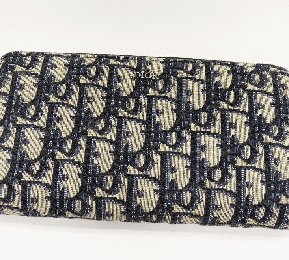 Dior Dior Dior Oblique Jacquard Canvas Calfskin Long Zip Wallet Leather Long Wallet 2ESBC252YSE_H05E DUTY FREE for USA Size ONE SIZE - 5 Thumbnail