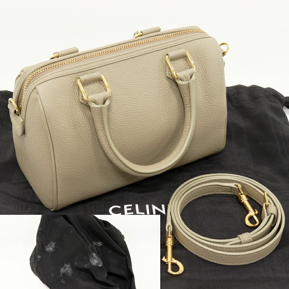 Celine Celine CELINE Cuir Triomphe Grained Calfskin 2way Boston Bag Leather Shoulder Bag DUTY FREE for USA Size ONE SIZE - 3 Thumbnail