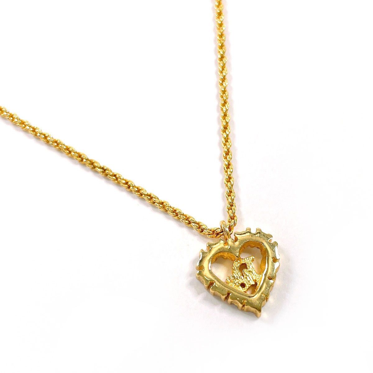 Dior Dior Christian Dior Heart Logo Rhinestone Necklace Metal Necklace DUTY FREE for USA Size ONE SIZE - 2 Thumbnail