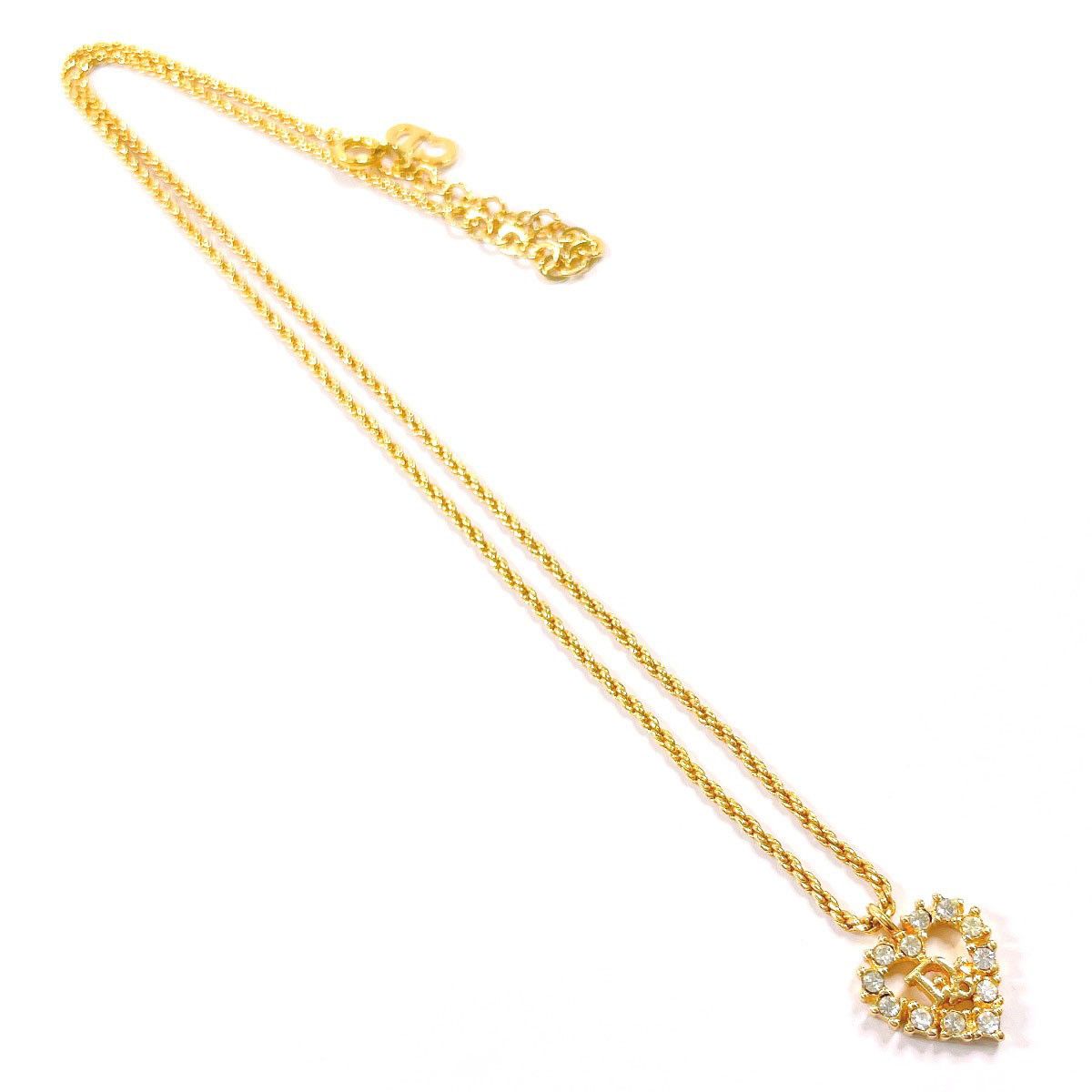 Dior Dior Christian Dior Heart Logo Rhinestone Necklace Metal Necklace DUTY FREE for USA Size ONE SIZE - 3 Thumbnail