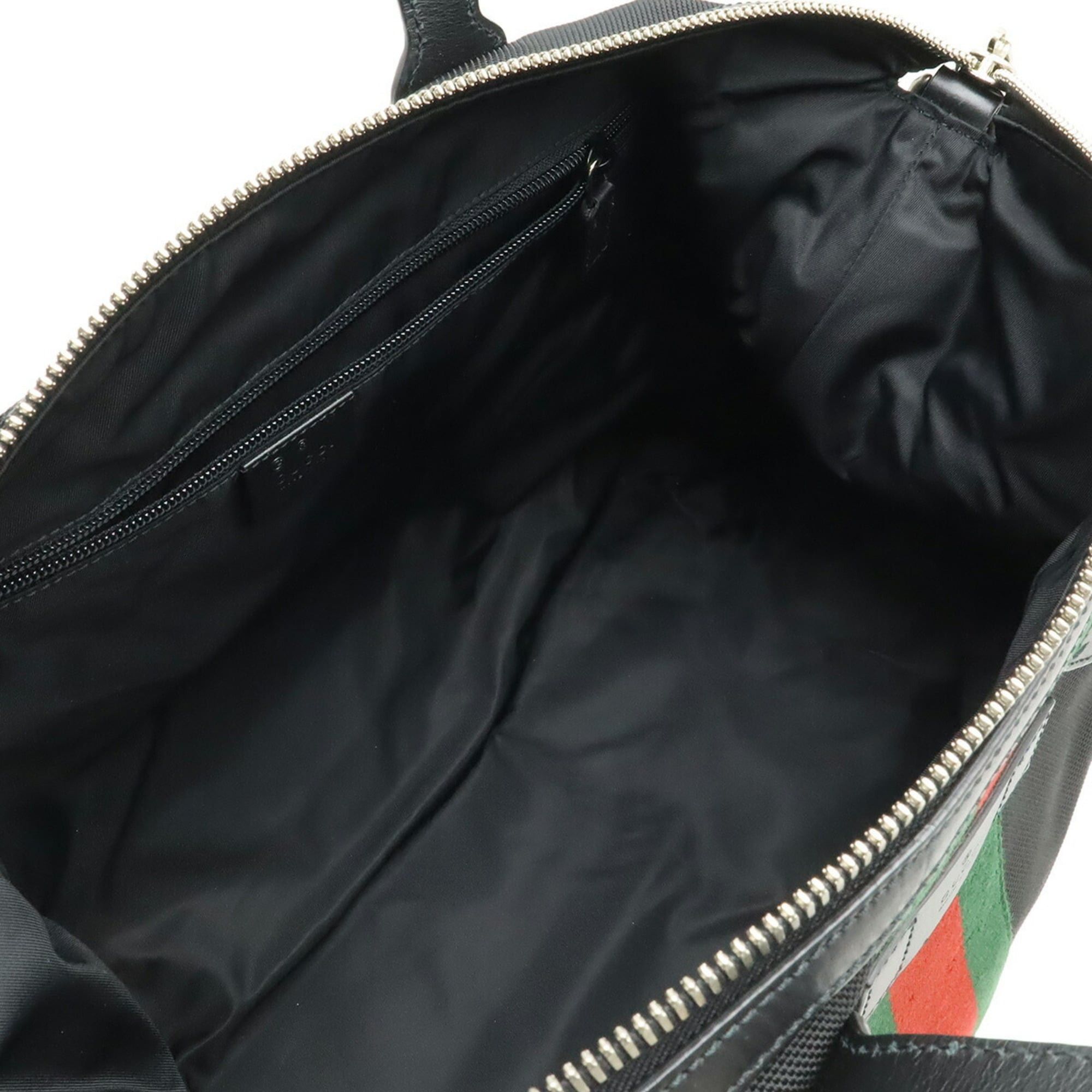 Gucci GUCCI Web Stripe Sherry Line Tote Bag, Large Tote, Shoulder Nylon Leather, Black, 619750 Size ONE SIZE - 7 Thumbnail