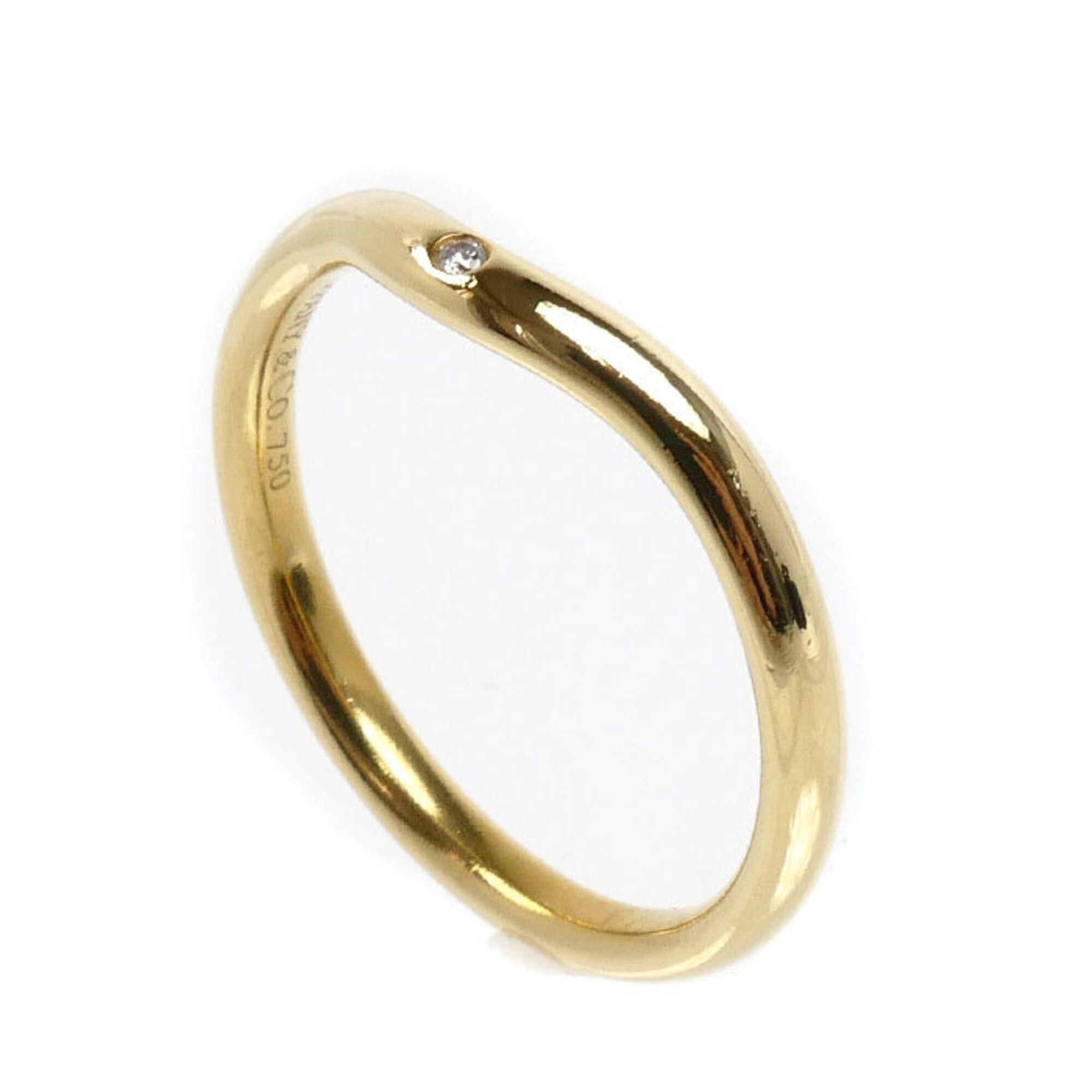 Tiffany & Co. TIFFANY&Co. Tiffany & Co. 18K Yellow Gold Curved Band Ring with Diamonds, 2.7g, Women's Size ONE SIZE - 2 Thumbnail