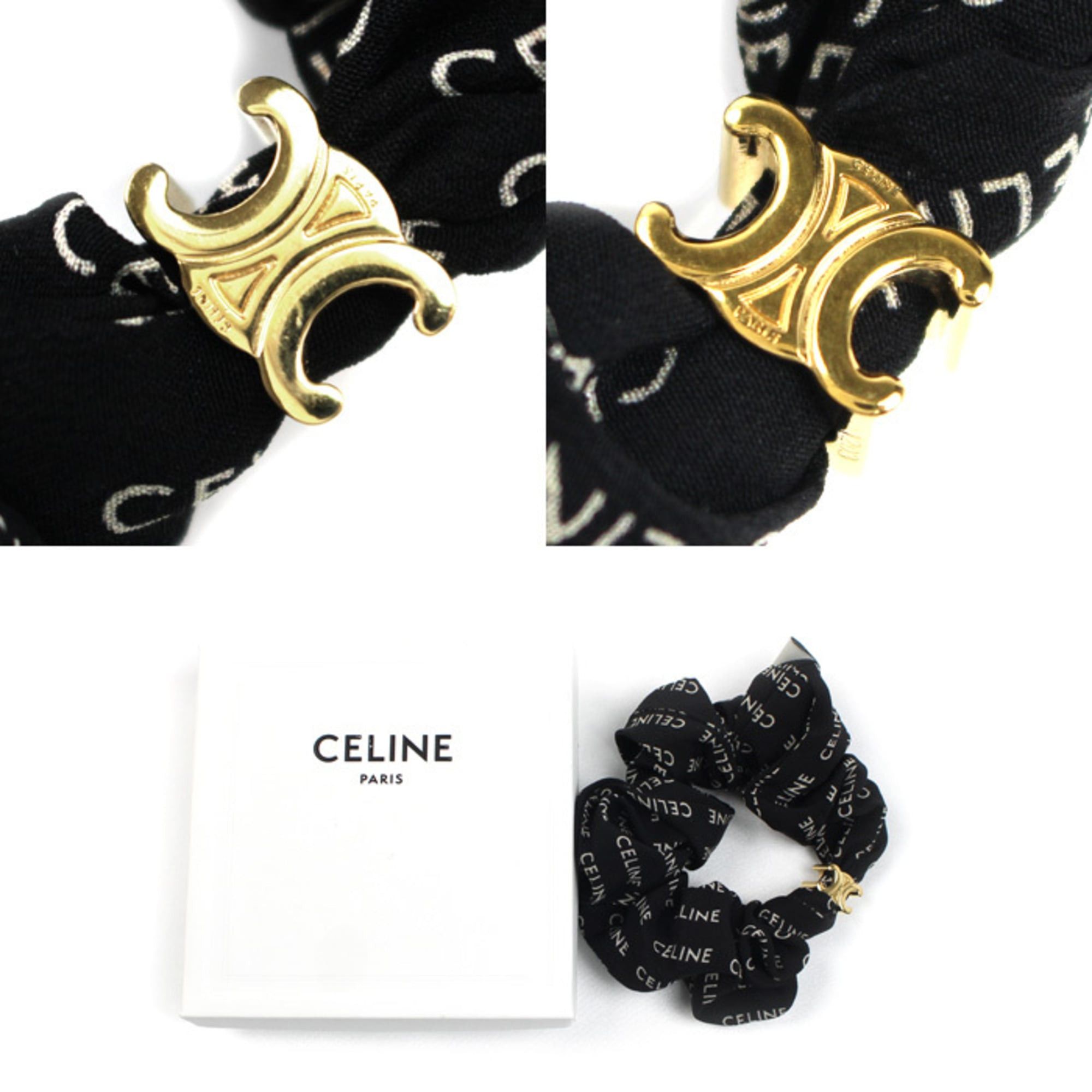 Celine CELINE Rayures Hair Accessory Scrunchie 46Y352SIB.350B Women's Size ONE SIZE - 3 Thumbnail