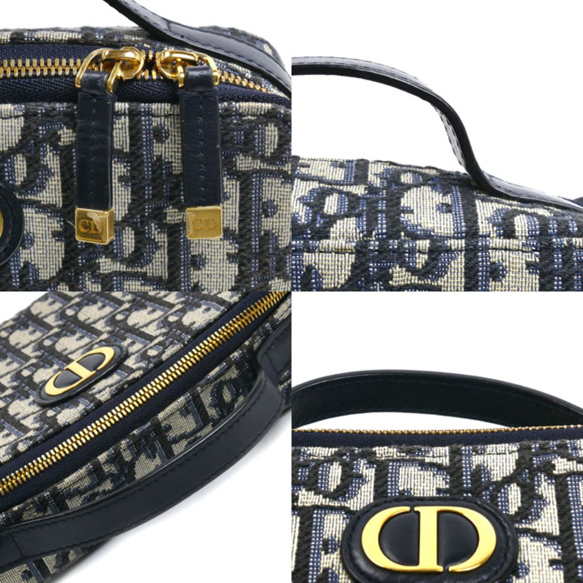 Dior Christian Dior Dior Trotter Oblique 30 Montaigne 2-Way Shoulder Bag, Beige x Navy, S2141UTZQ_M928, Women's Size ONE SIZE - 5 Thumbnail