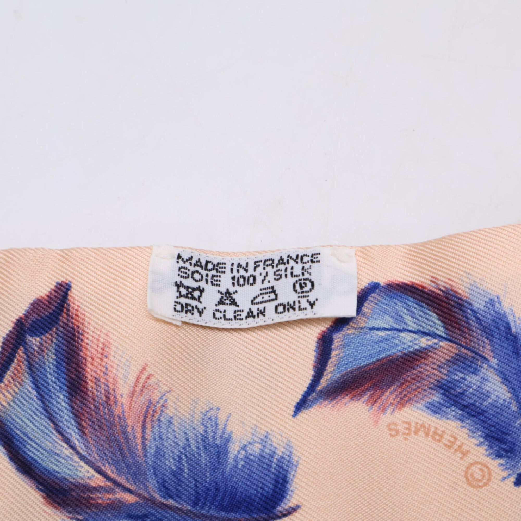 Hermes HERMES Feather Silk Twilly Scarf/Muffler, Light Pink/Blue, Women's Size ONE SIZE - 8 Thumbnail