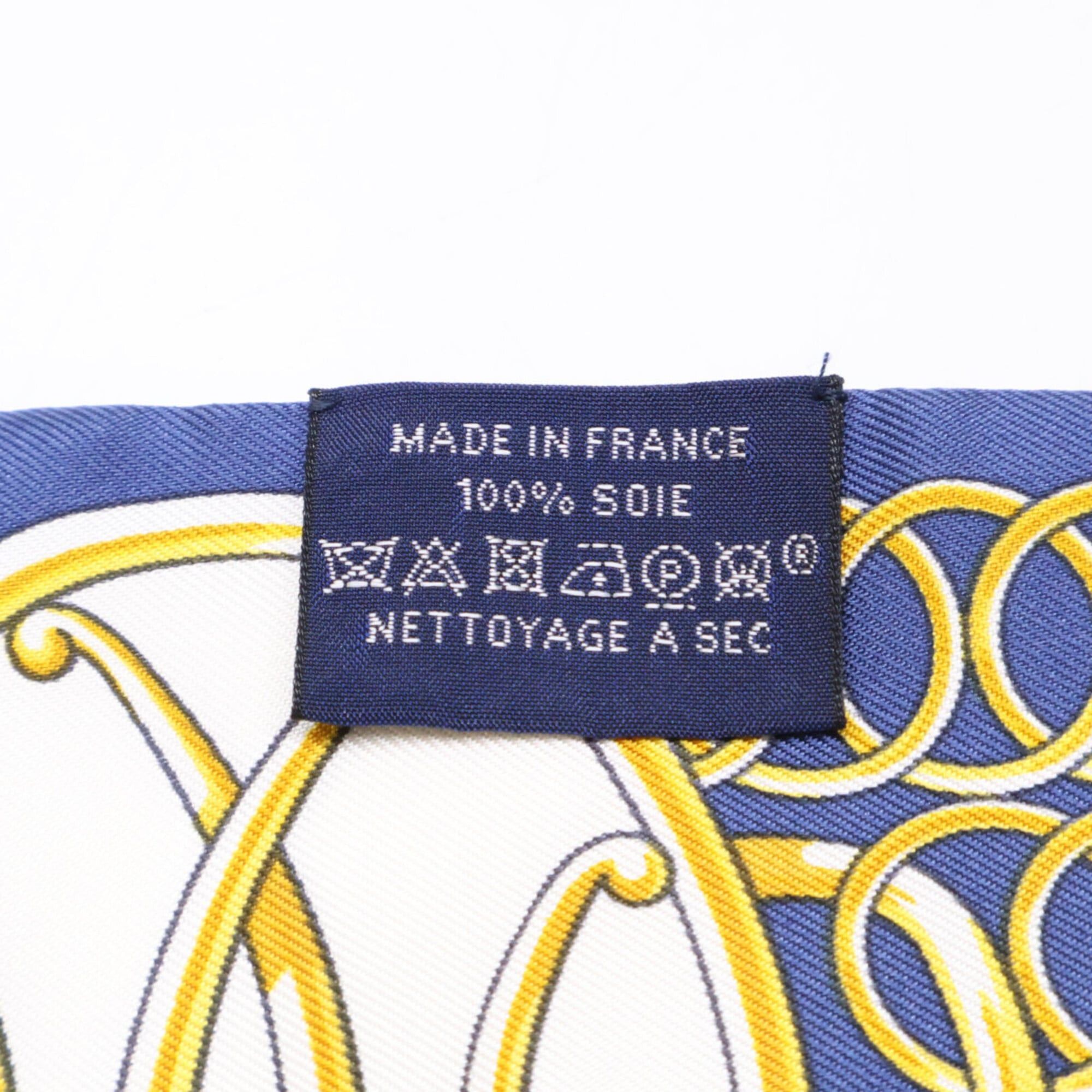 Hermes HERMES Lift Profile Silk Twilly Scarf/Muffler, Navy, Women's Size ONE SIZE - 8 Thumbnail