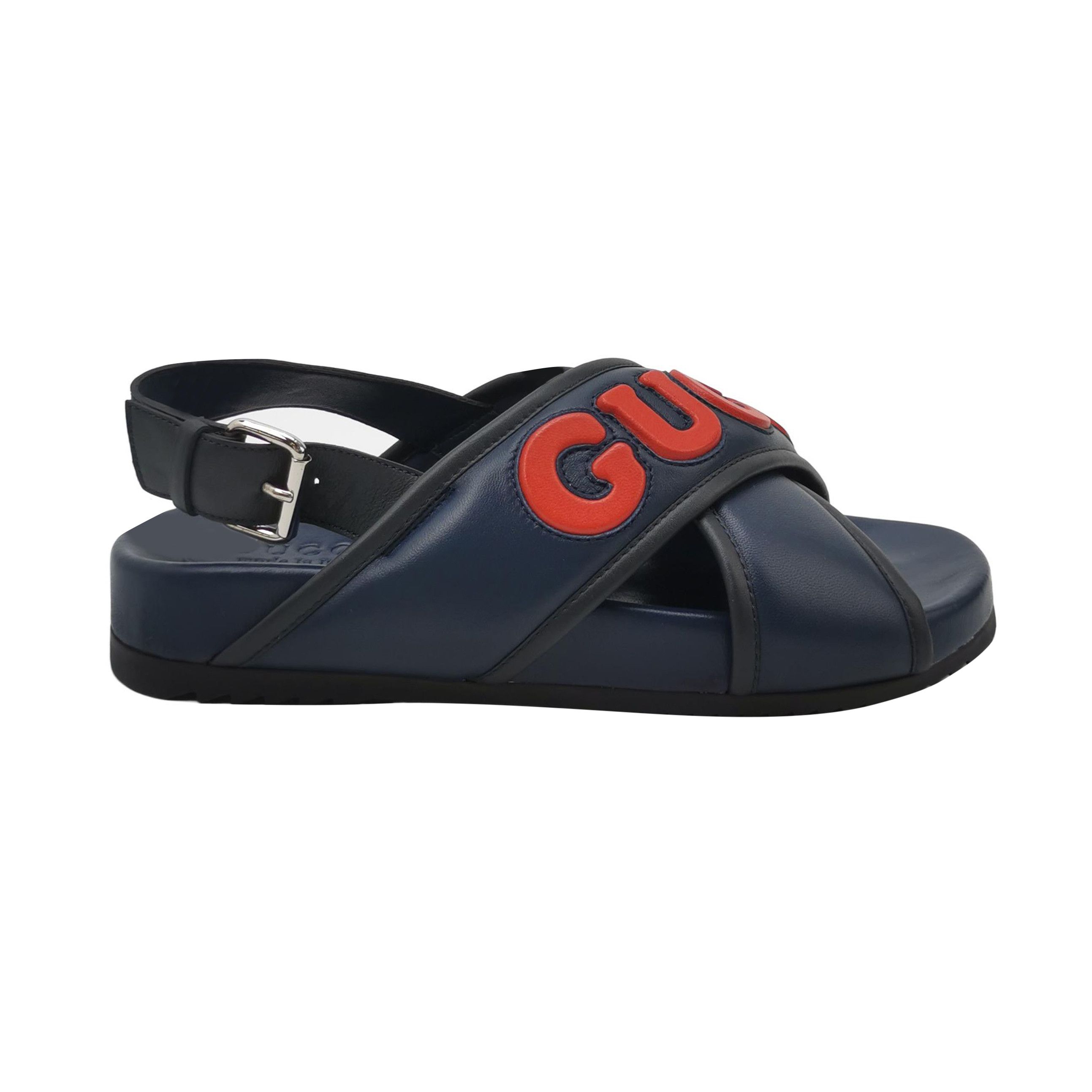 Gucci Gucci Logo Crossed Strap Leather Sandals Size 40 Size US 7 / EU 40 - 2 Thumbnail