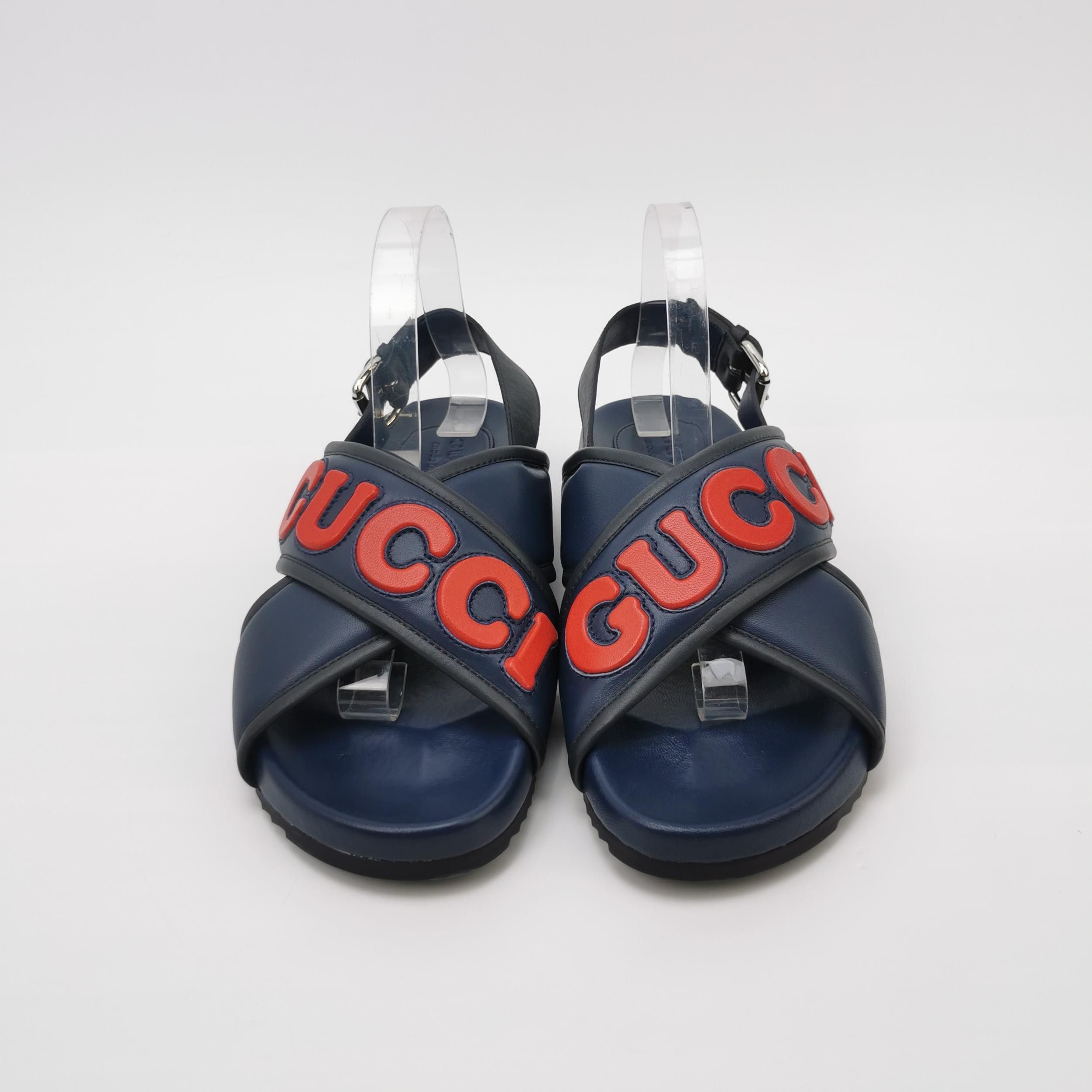 Gucci Gucci Logo Crossed Strap Leather Sandals Size 40 Size US 7 / EU 40 - 3 Thumbnail