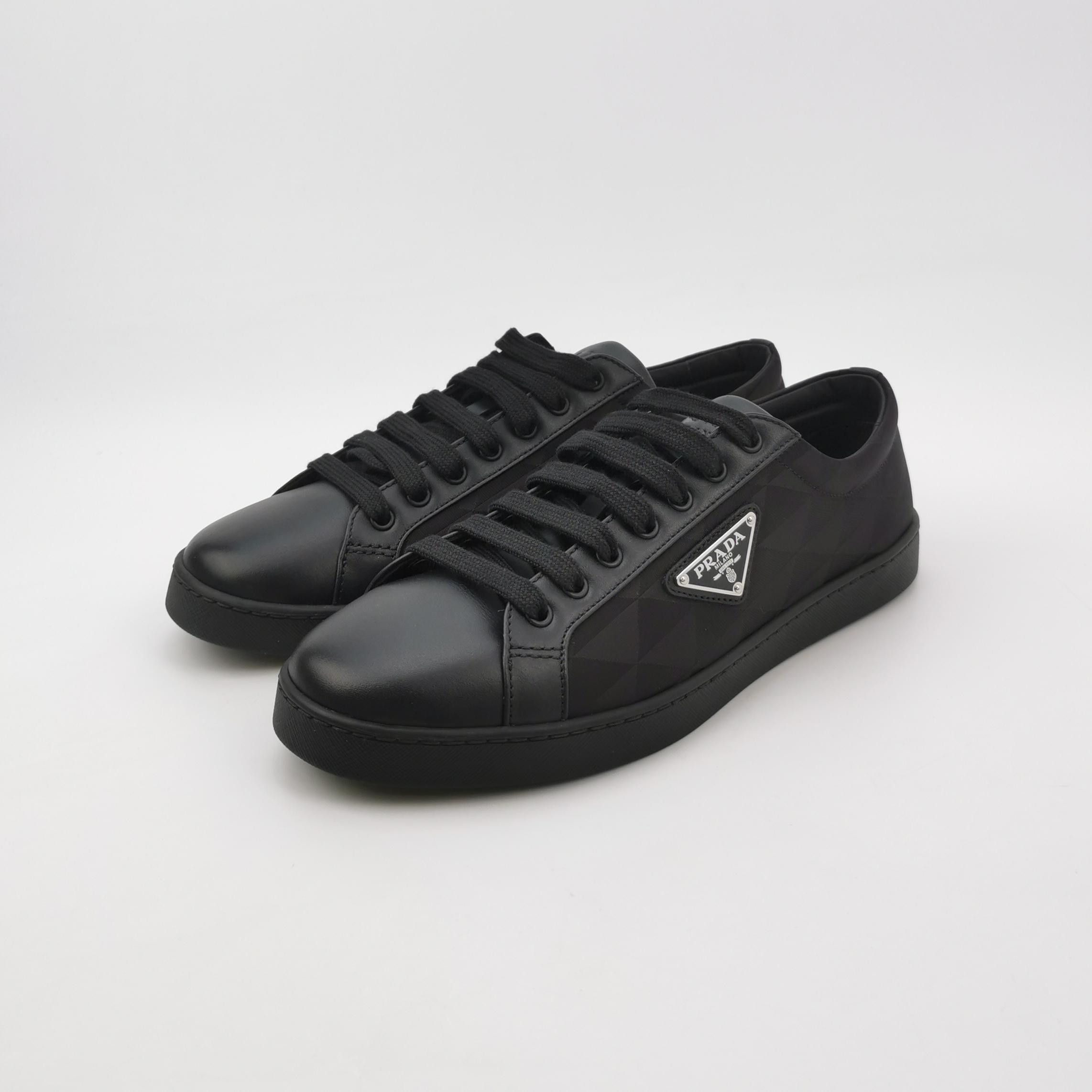 Prada Prada Triangle Logo Leather Nylon Sneakers 7 Size US 7 / EU 40 - 3 Thumbnail