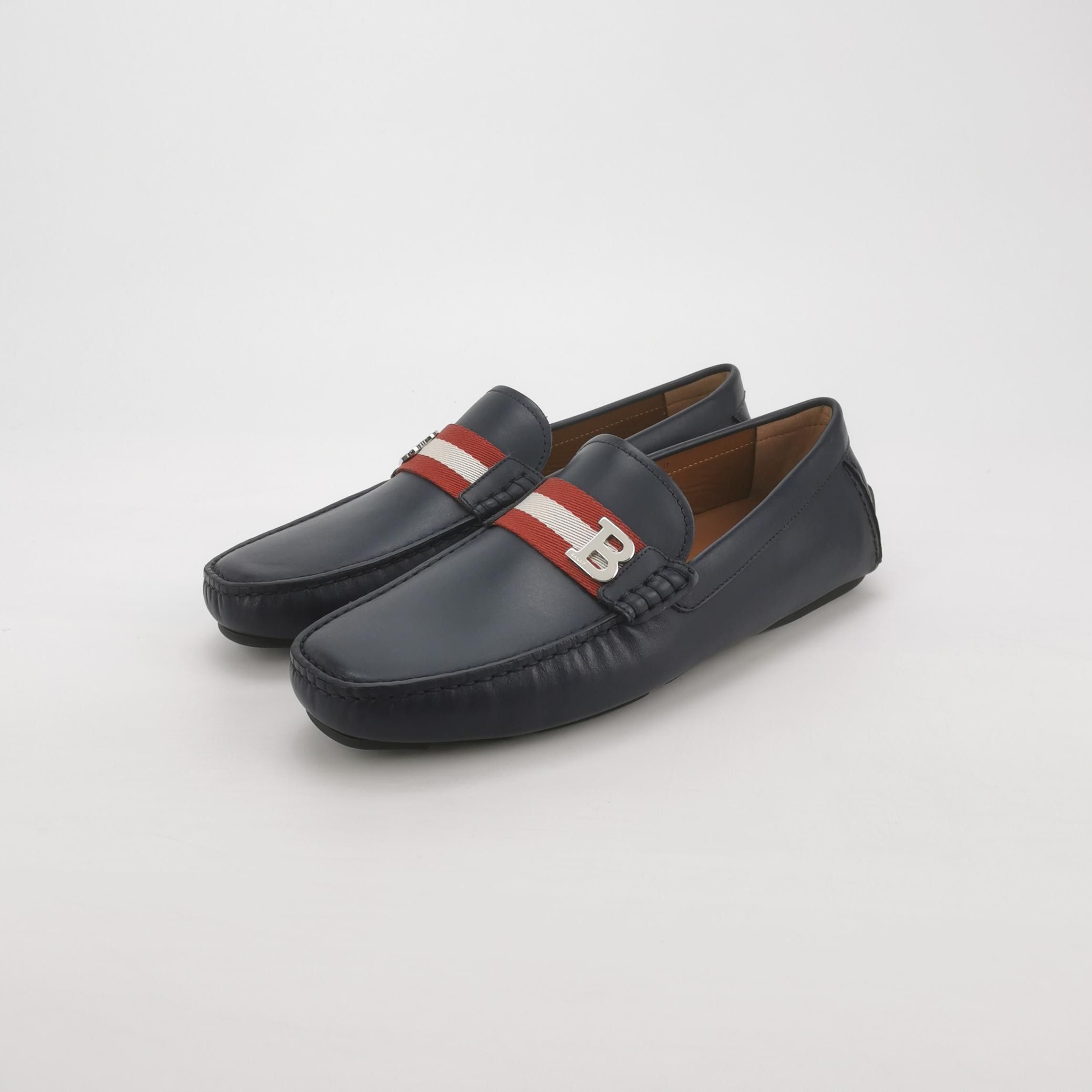 Bally Bally B-Logo Striped Leather Loafers EU 41 Size US 8 / EU 41 - 3 Thumbnail