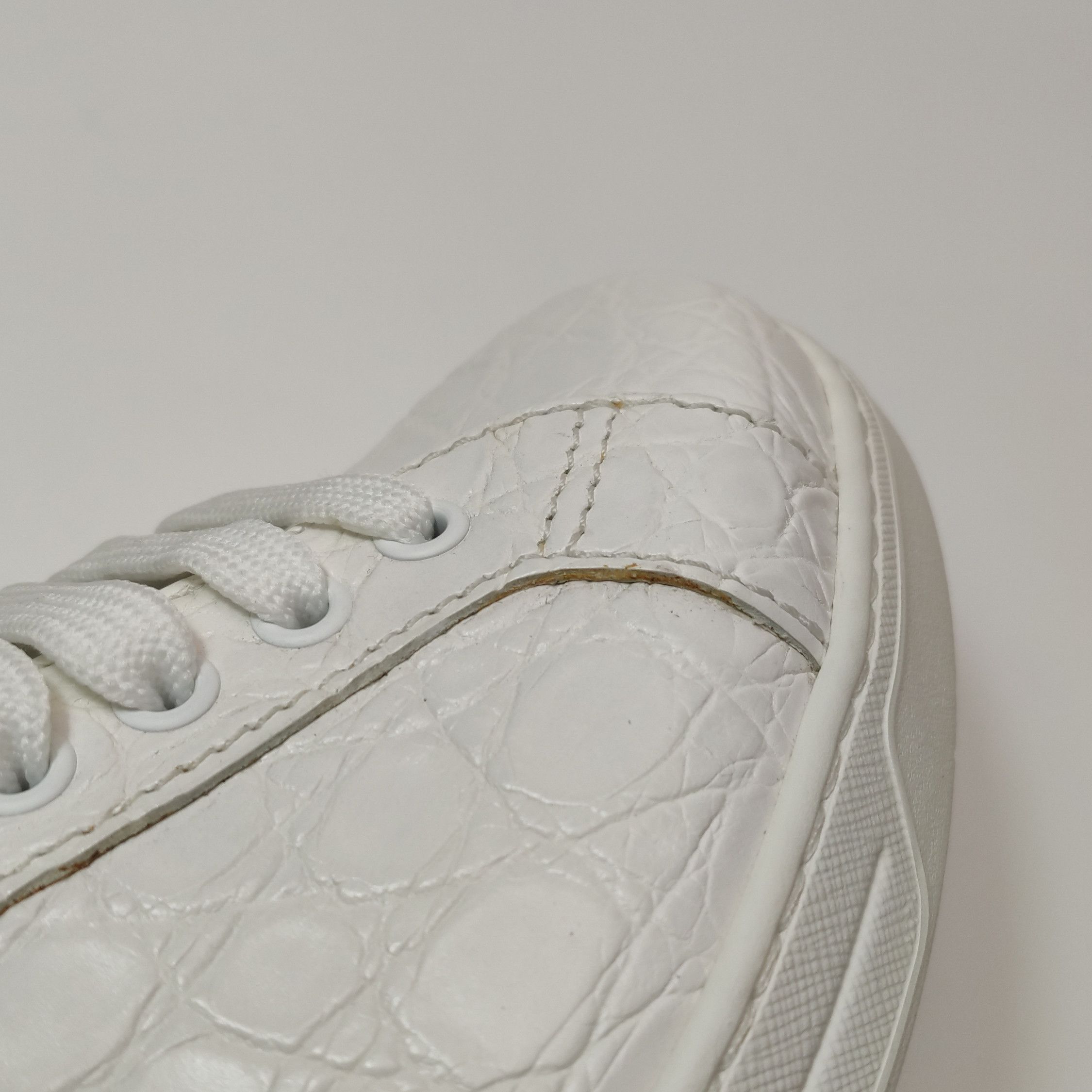 Prada Prada White Crocodile Leather Low-Top Sneakers EU 40 Size US 7 / EU 40 - 7 Thumbnail