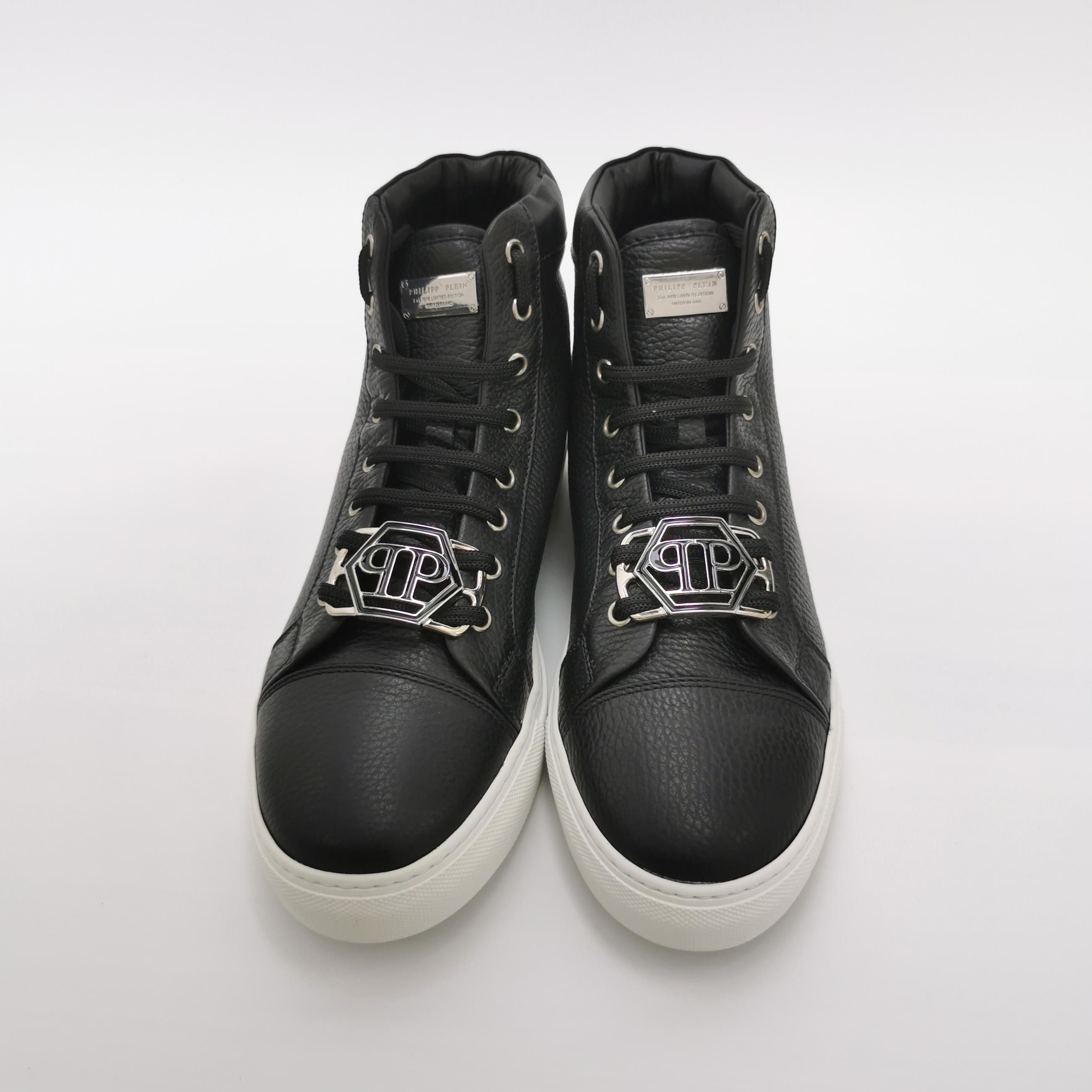Philipp Plein Philipp Plein Logo Leather High-Top Sneakers 41.5 Size US 8 / EU 41 - 4 Thumbnail