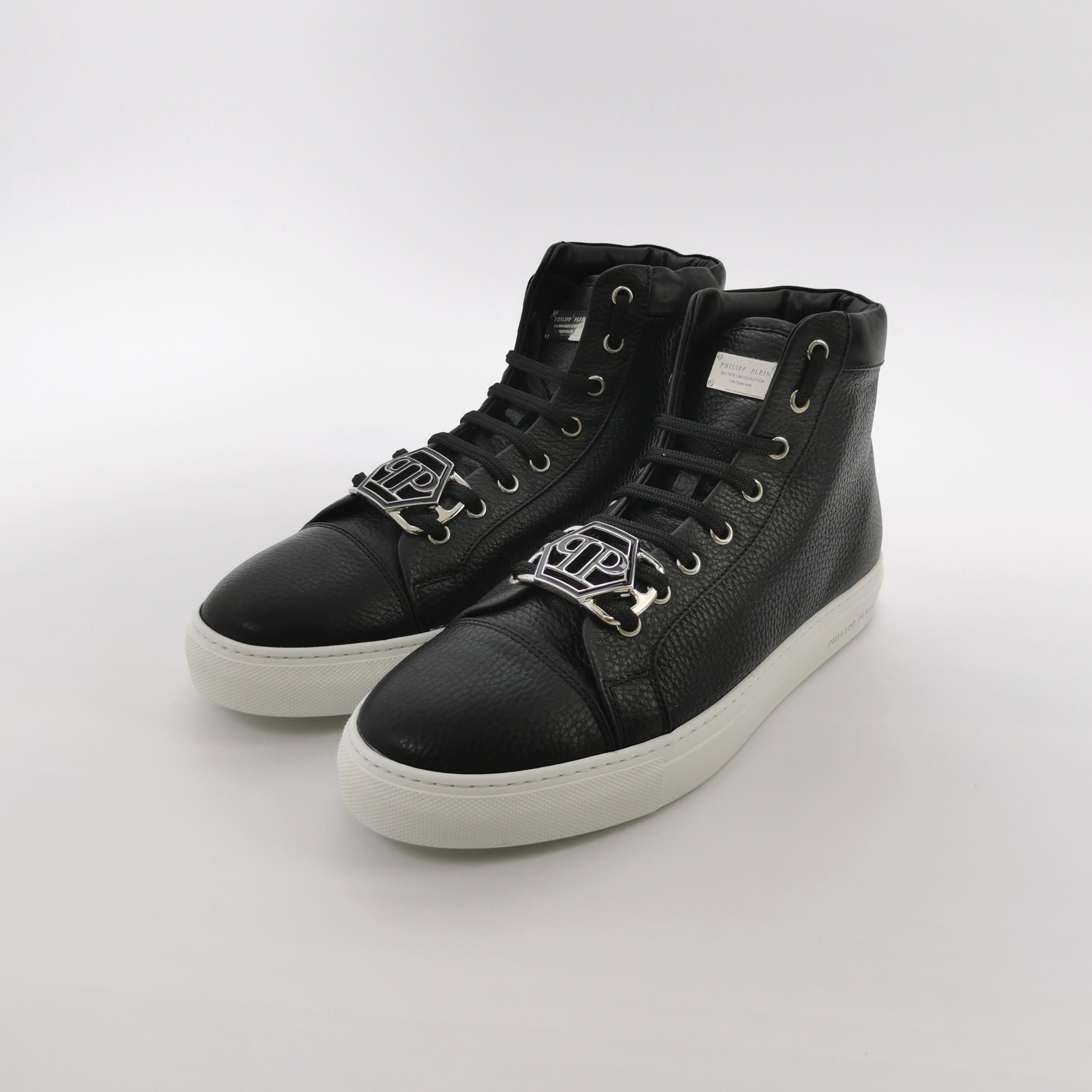 Philipp Plein Philipp Plein Logo Leather High-Top Sneakers 41.5 Size US 8 / EU 41 - 3 Thumbnail