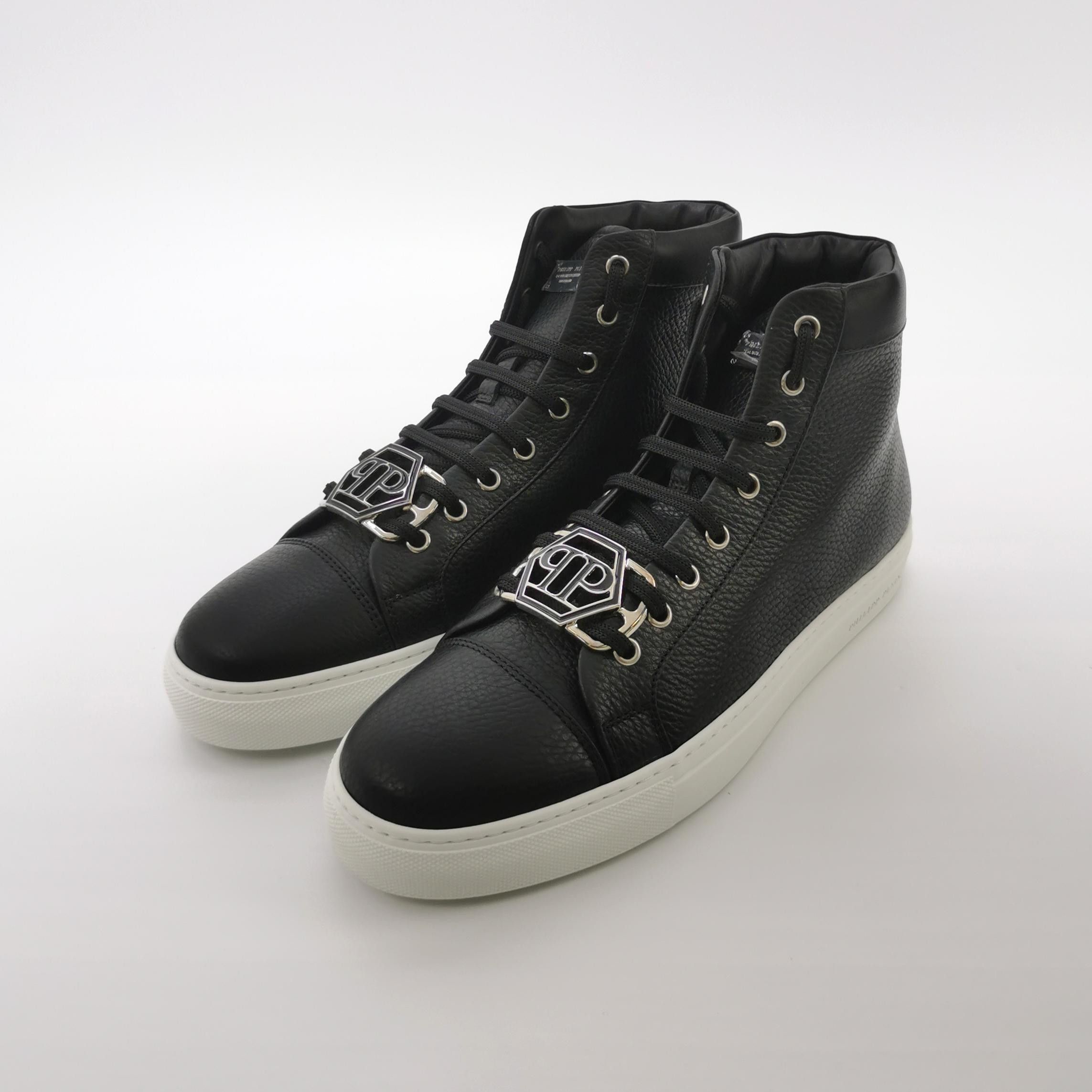 Philipp Plein Philipp Plein Hexagon Logo Grained Leather Sneakers 41 Size US 8 / EU 41 - 3 Thumbnail