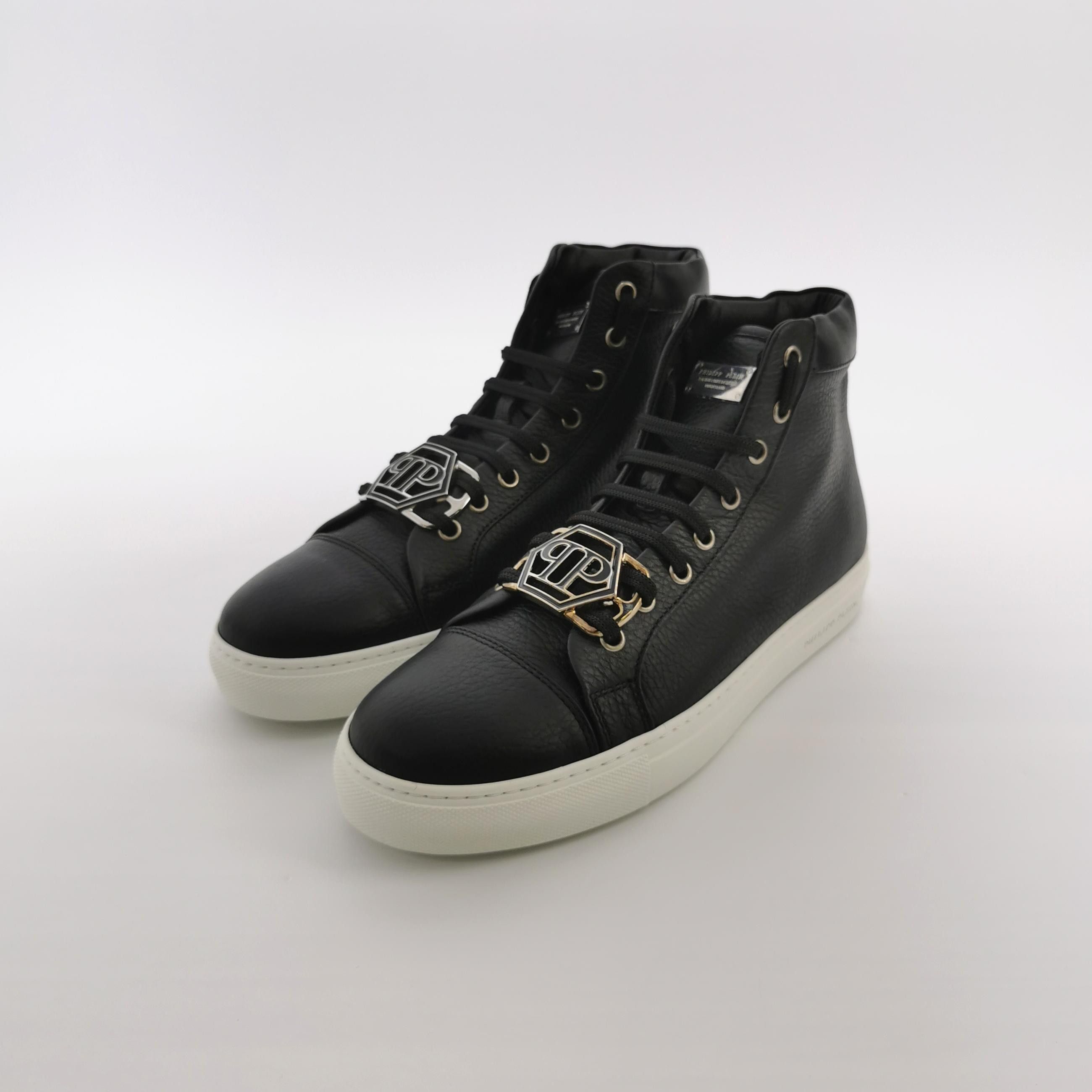 Philipp Plein Philipp Plein Leather Logo High-Top Sneakers 39 Size US 6 / EU 39 - 3 Thumbnail