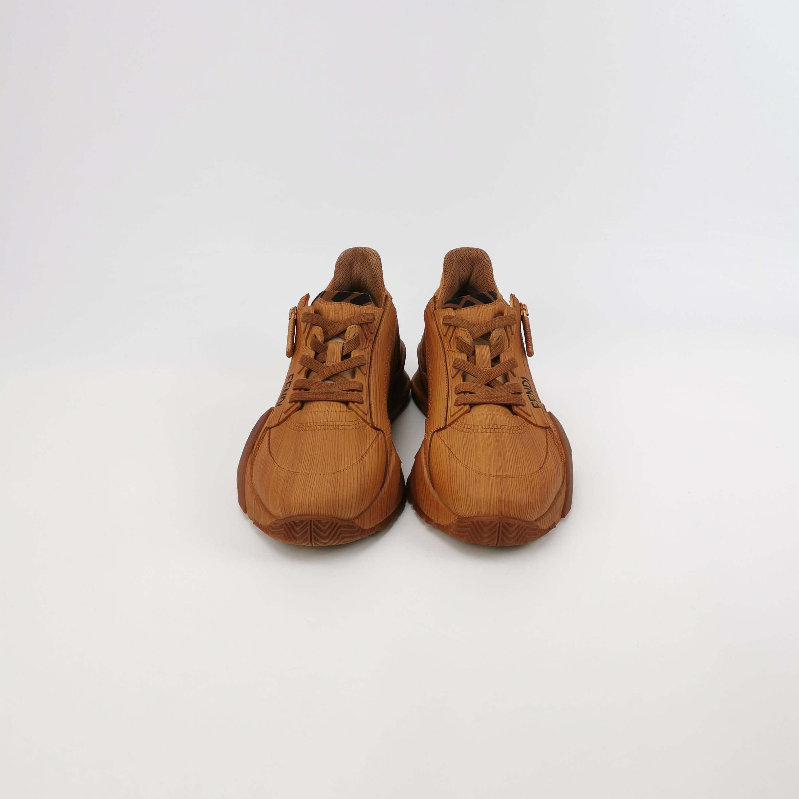 Fendi Fendi Flow Wood Grain Leather Sneakers EU 39 Size US 6 / EU 39 - 4 Thumbnail